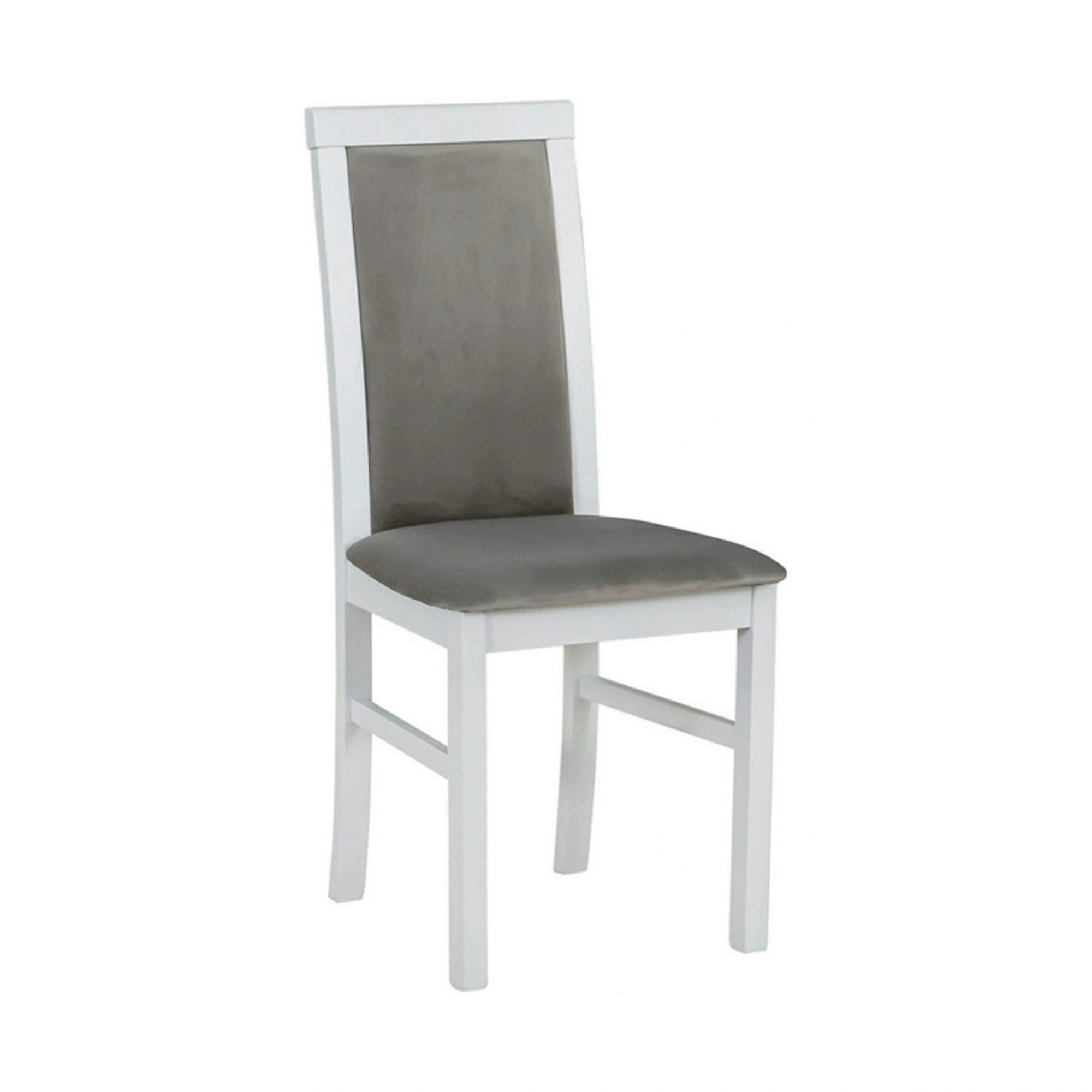 Scaun COMO, gri/alb, stofa catifelata/lemn, 43x51x92 cm