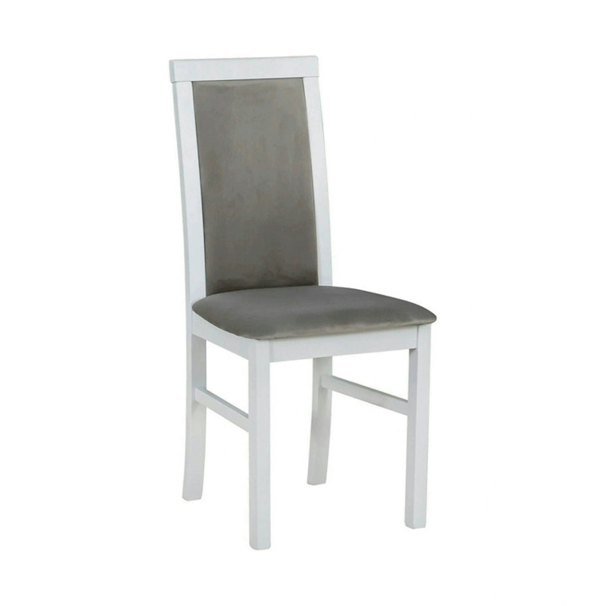 Scaun COMO, gri/alb, stofa catifelata/lemn, 43x51x92 cm