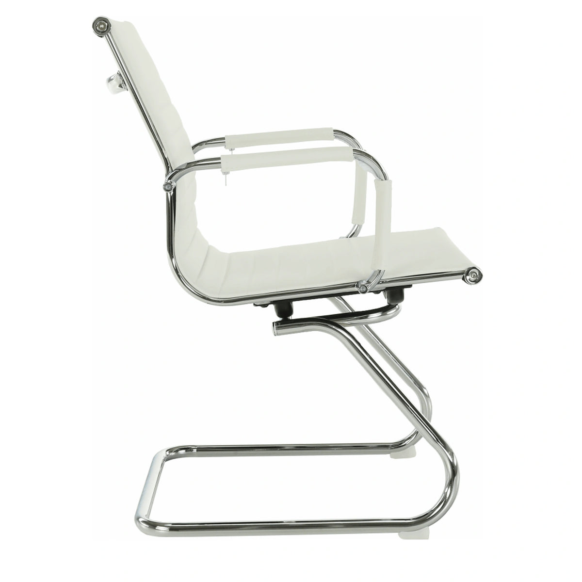 Scaun conferinta AZURE 2 NEW TYP 2, piele ecologica/metal, alb, 54.5x62.5x90.5 cm