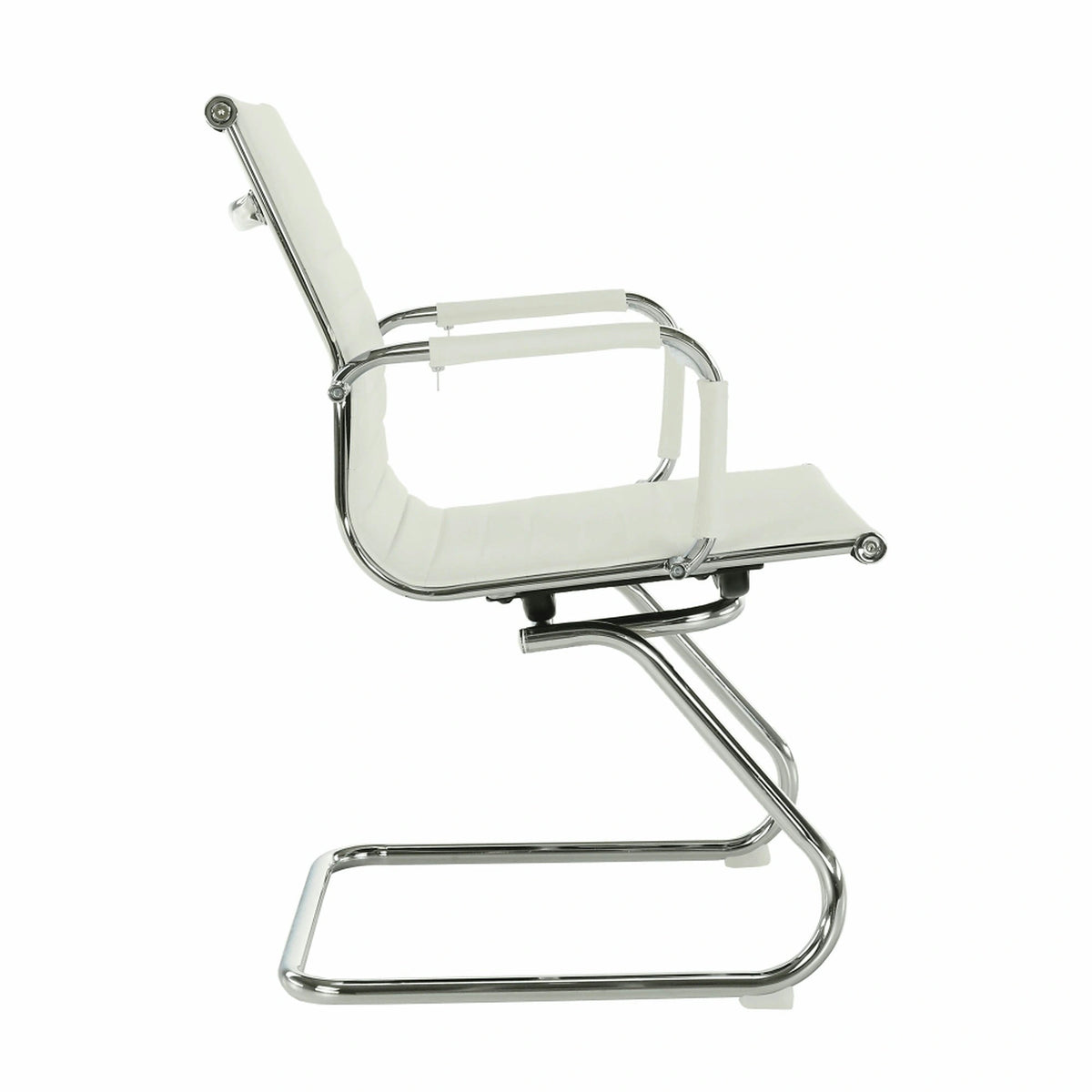 Scaun conferinta AZURE 2 NEW TYP 2, piele ecologica/metal, alb, 54.5x62.5x90.5 cm