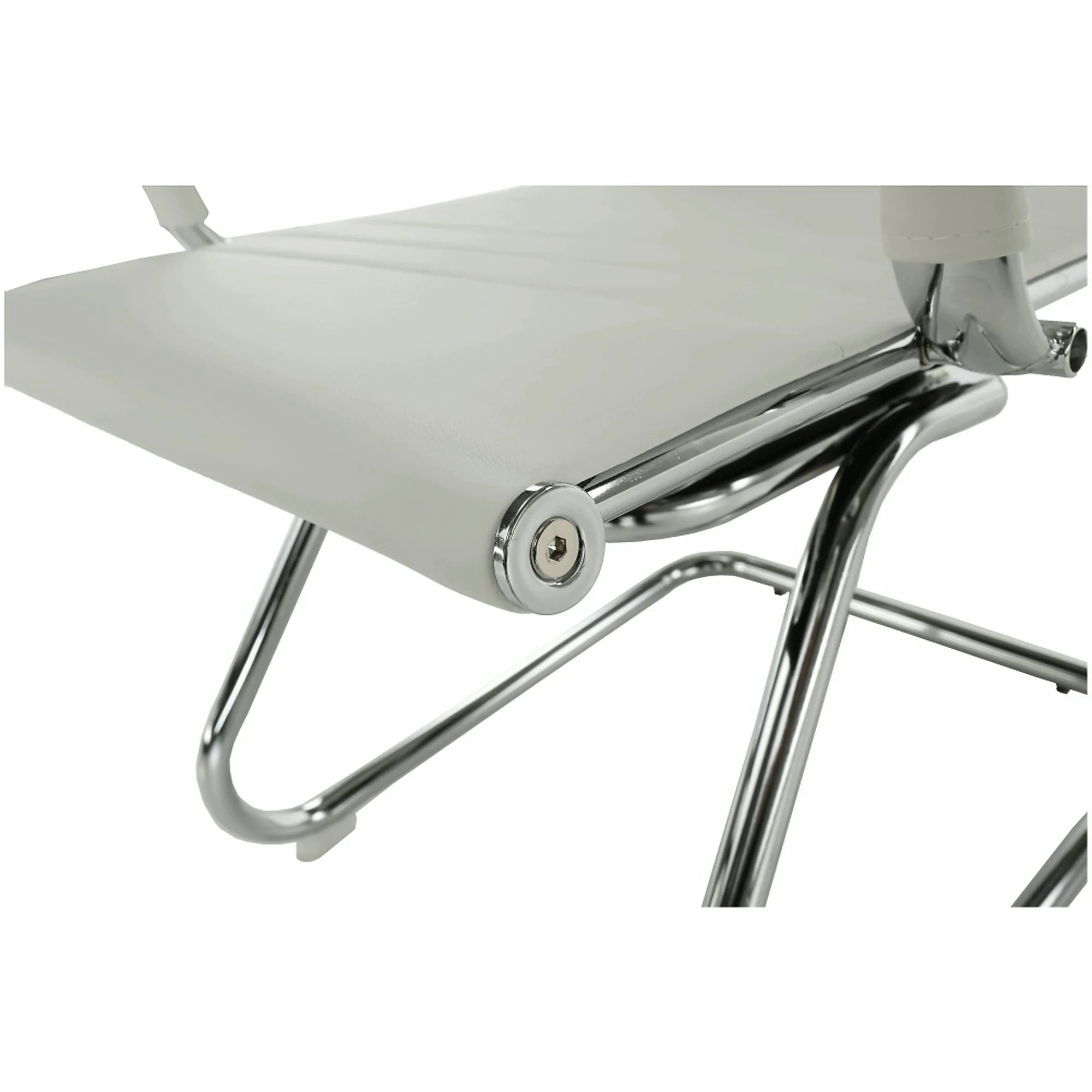 Scaun conferinta AZURE 2 NEW TYP 2, piele ecologica/metal, alb, 54.5x62.5x90.5 cm