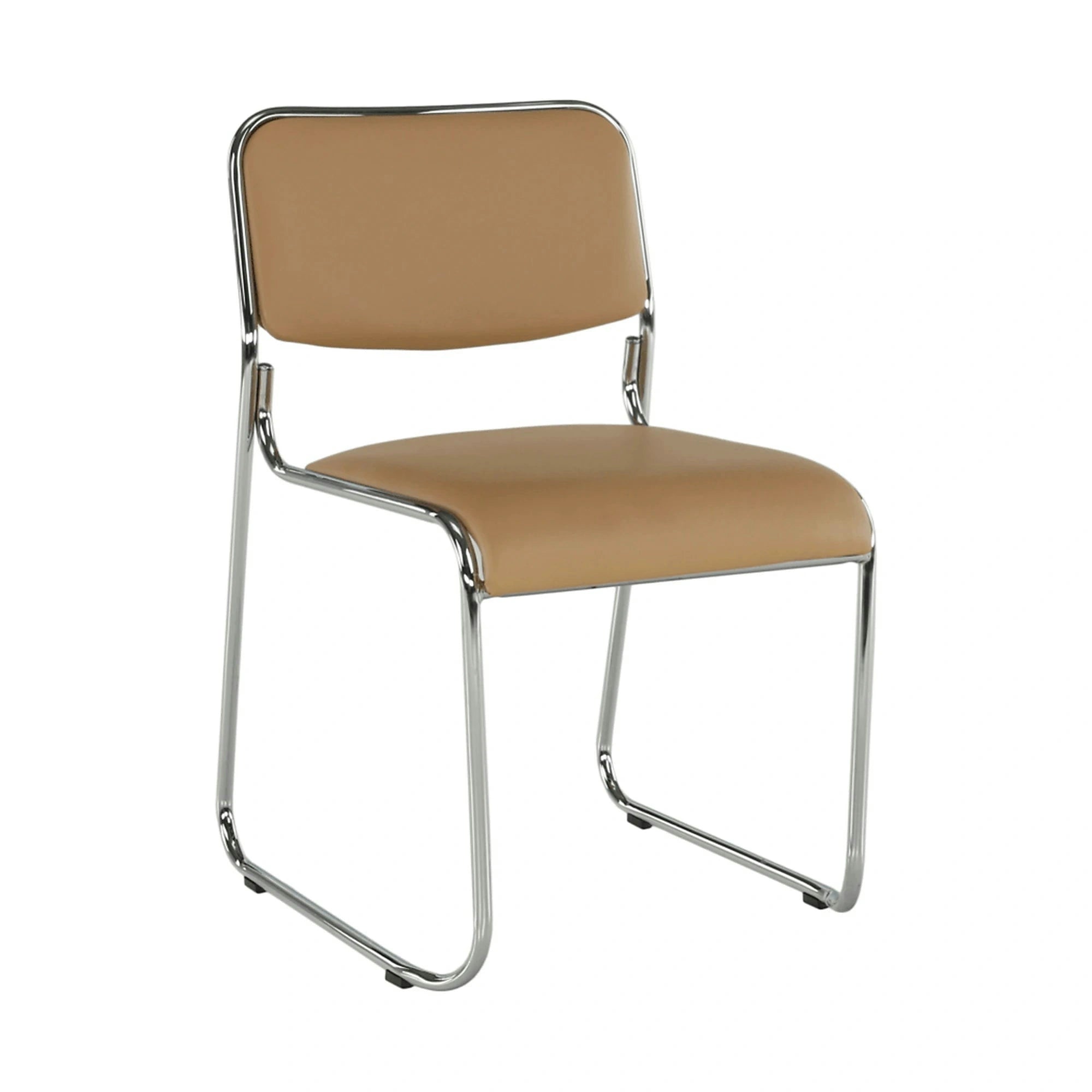 Scaun conferinta BULUT, maro/crom, piele ecologica/metal, 50x56x76 cm