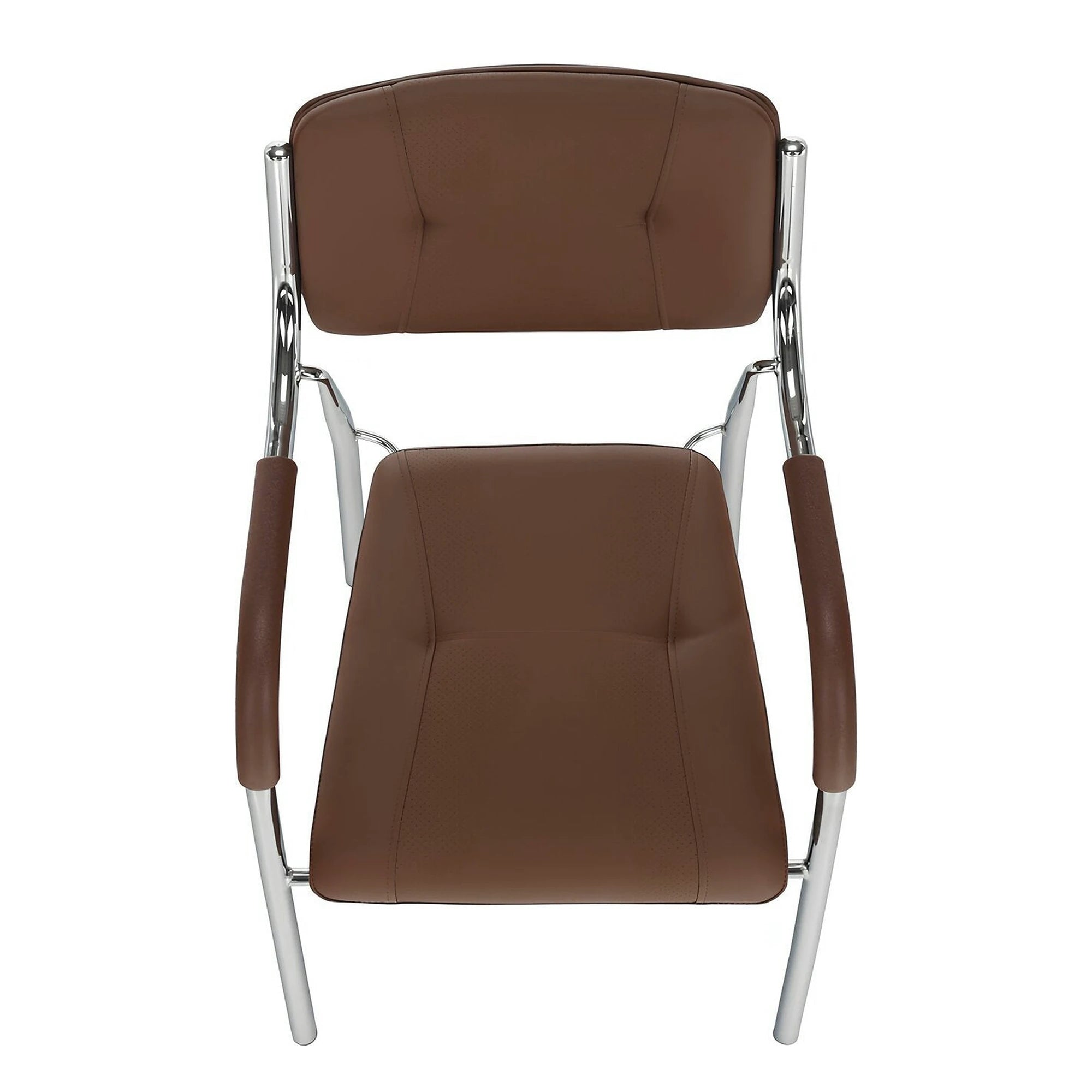 Scaun conferinta ILHAM, piele ecologica/metal, maro, 52x55x85 cm