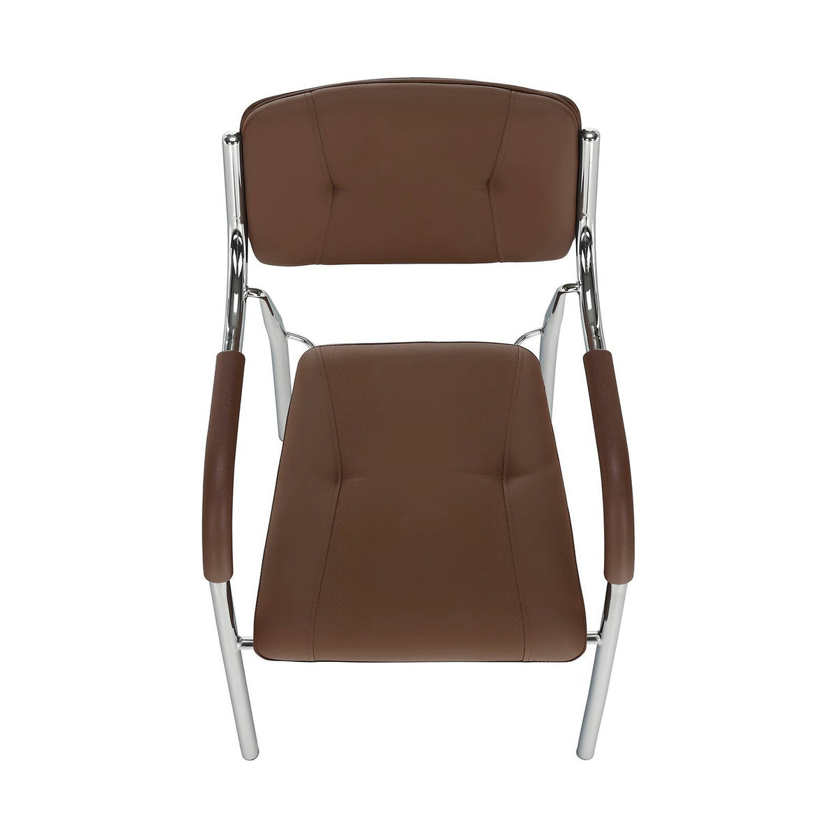 Scaun conferinta ILHAM, piele ecologica/metal, maro, 52x55x85 cm