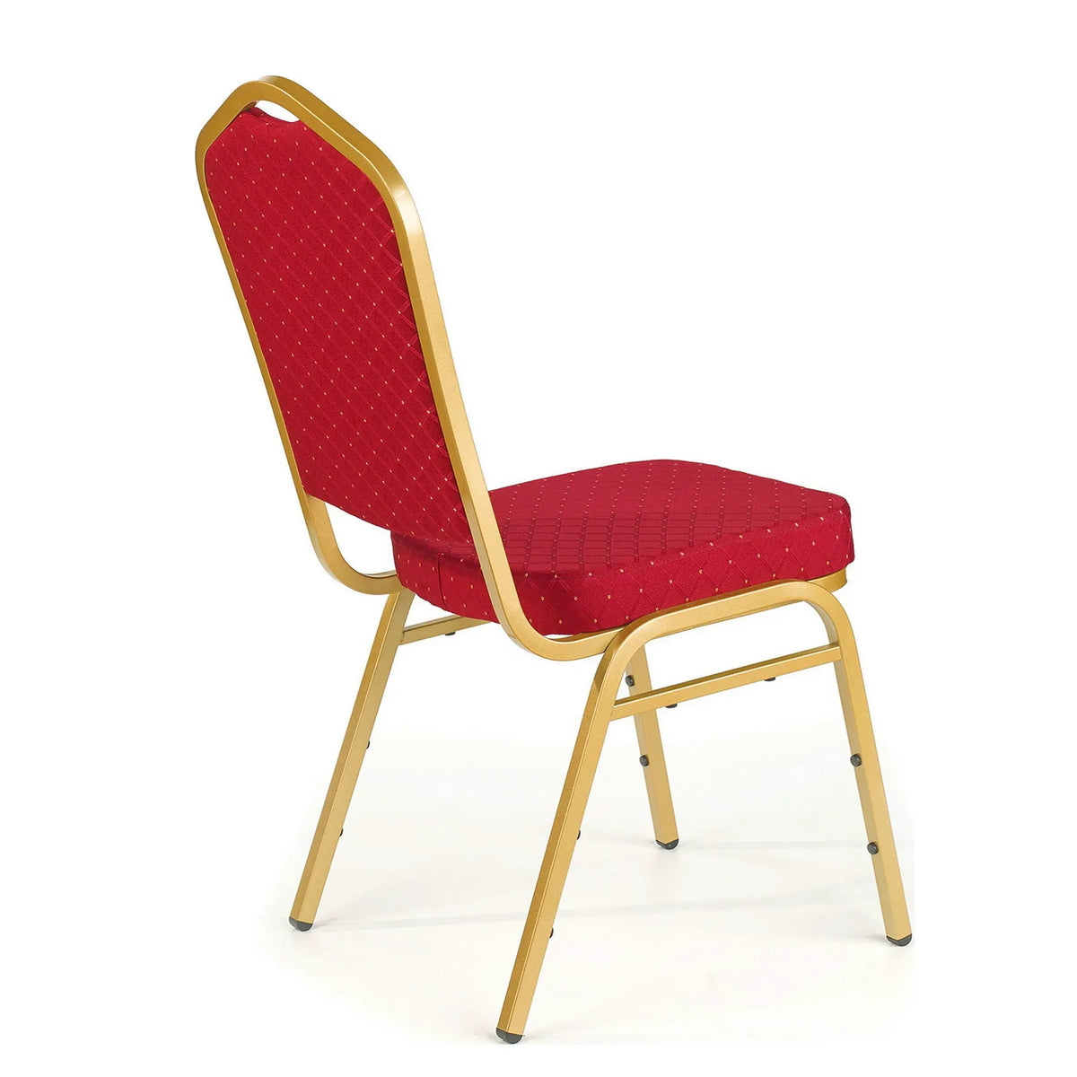 Scaun conferinta K66, rosu/auriu, stofa clasica/metal, 45X48X93 CM
