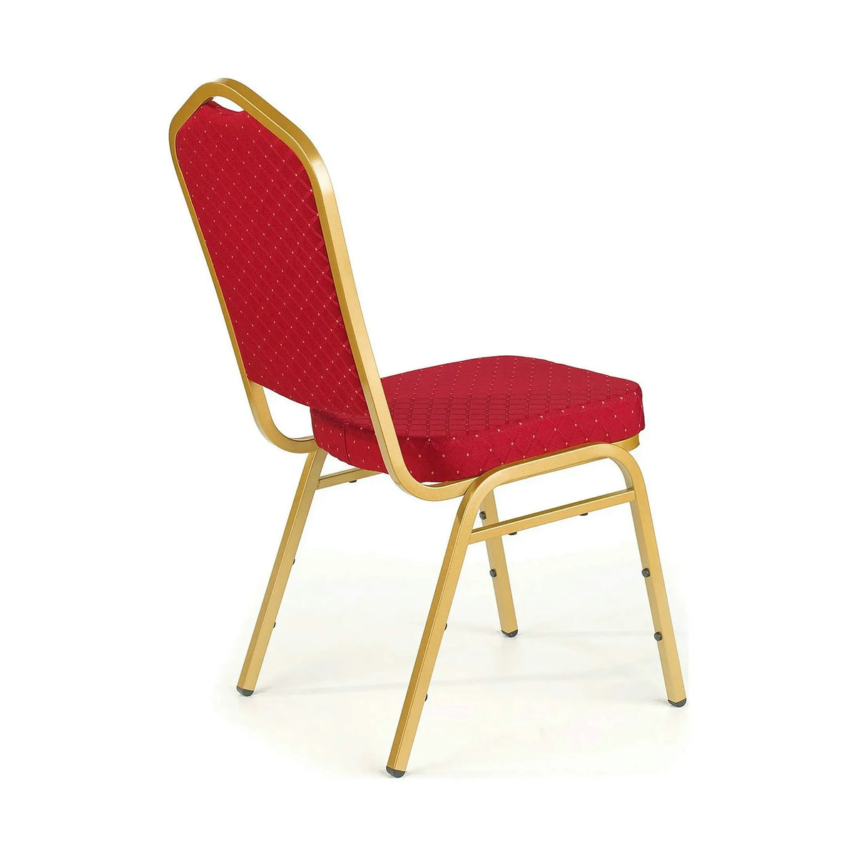Scaun conferinta K66, rosu/auriu, stofa clasica/metal, 45X48X93 CM