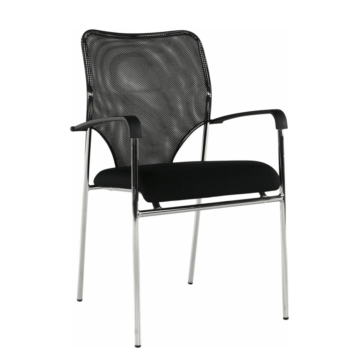 Scaun conferinta UMUT, negru/crom, plasa/metal, 54x56x82 cm