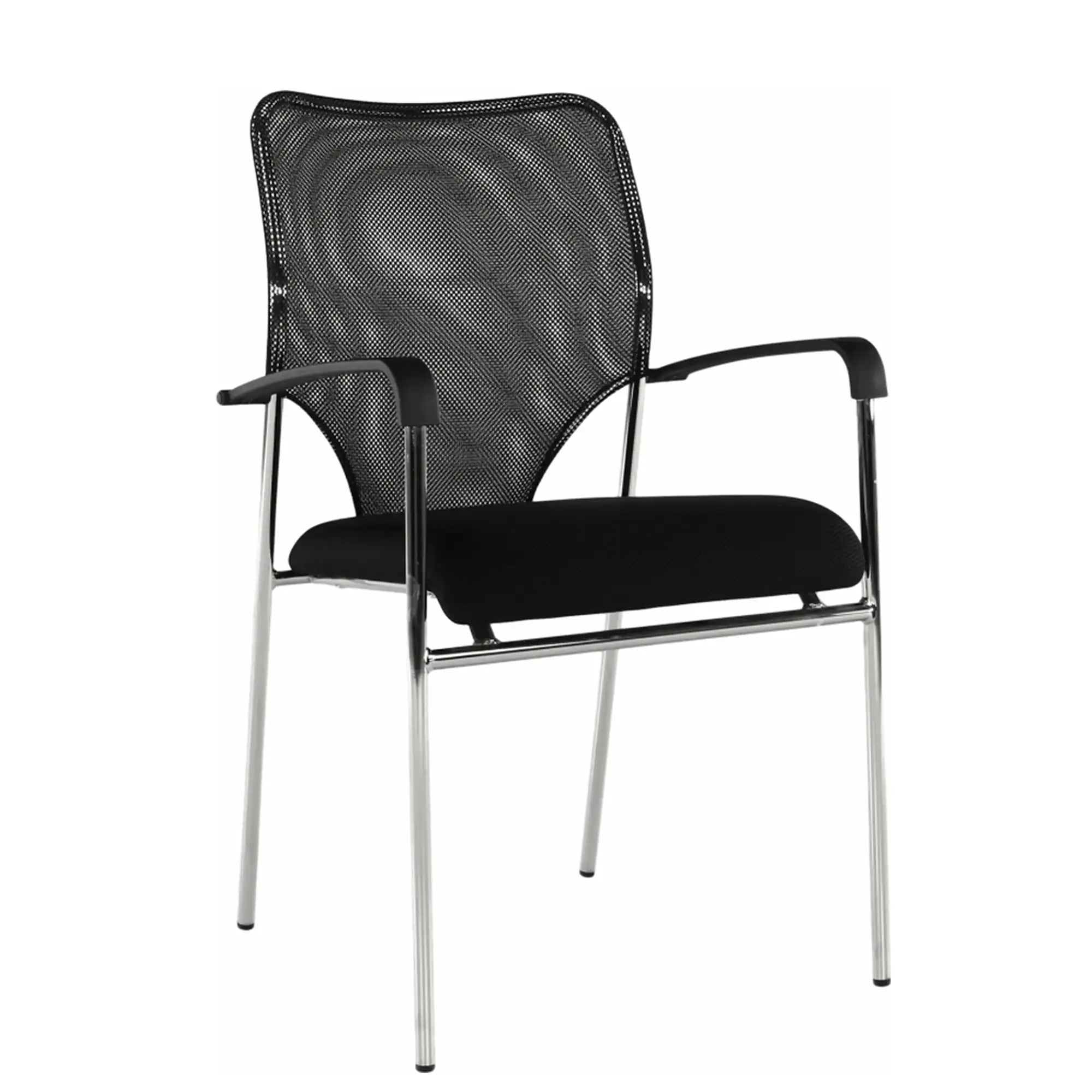 Scaun conferinta UMUT, negru/crom, plasa/metal, 54x56x82 cm