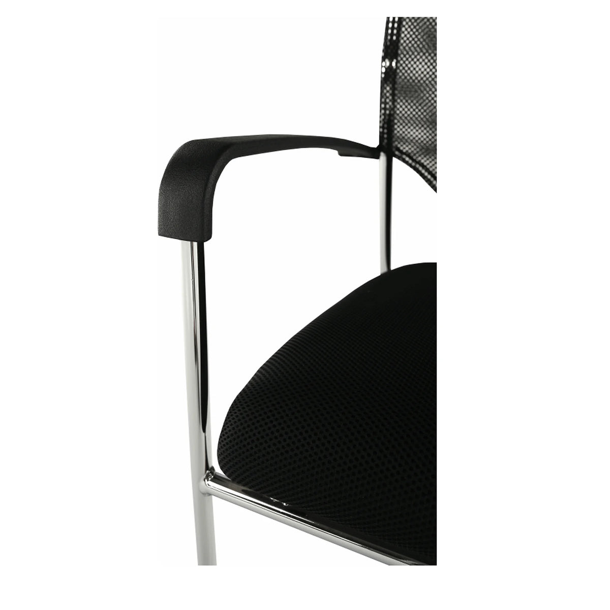 Scaun conferinta UMUT, negru/crom, plasa/metal, 54x56x82 cm