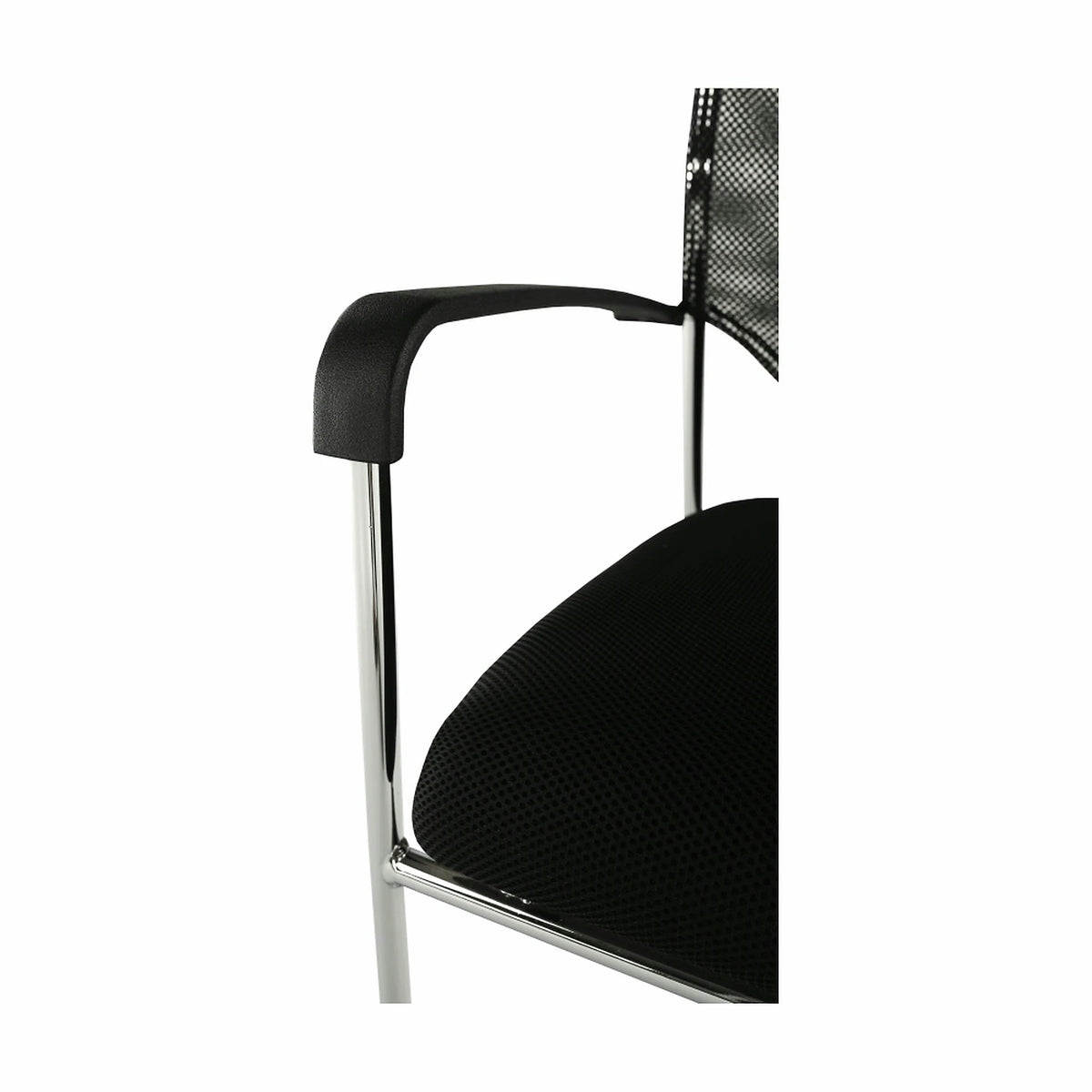 Scaun conferinta UMUT, negru/crom, plasa/metal, 54x56x82 cm