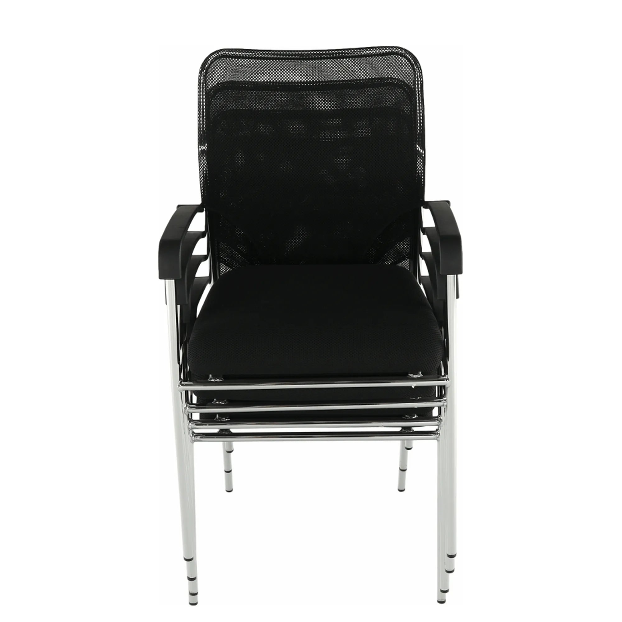 Scaun conferinta UMUT, negru/crom, plasa/metal, 54x56x82 cm