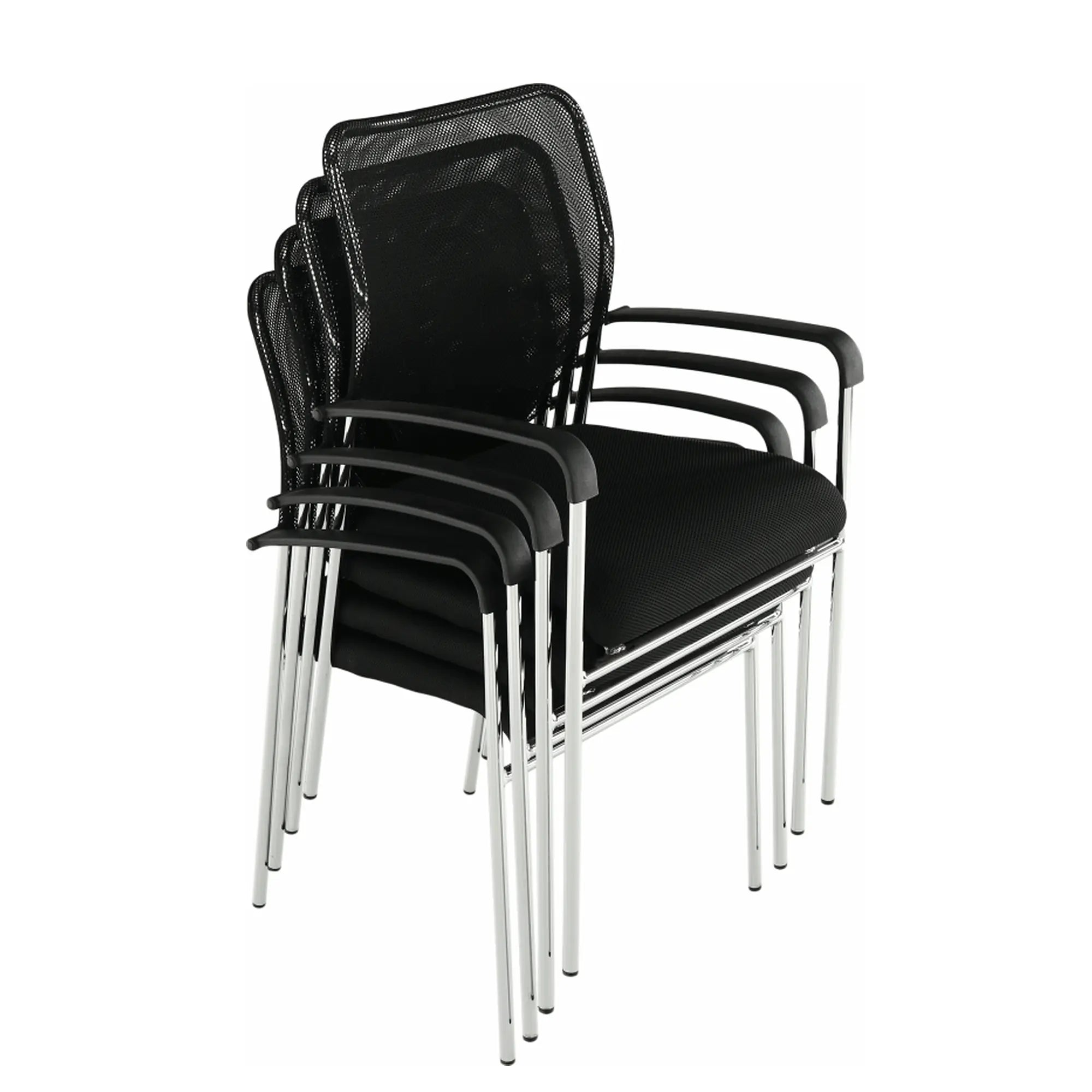 Scaun conferinta UMUT, negru/crom, plasa/metal, 54x56x82 cm