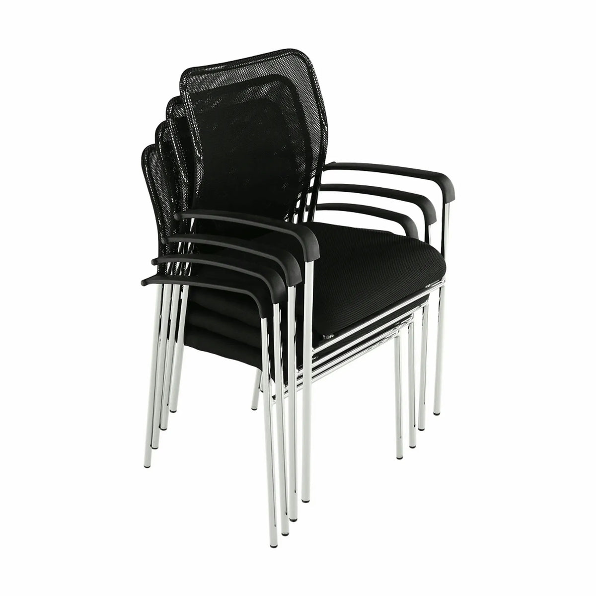 Scaun conferinta UMUT, negru/crom, plasa/metal, 54x56x82 cm