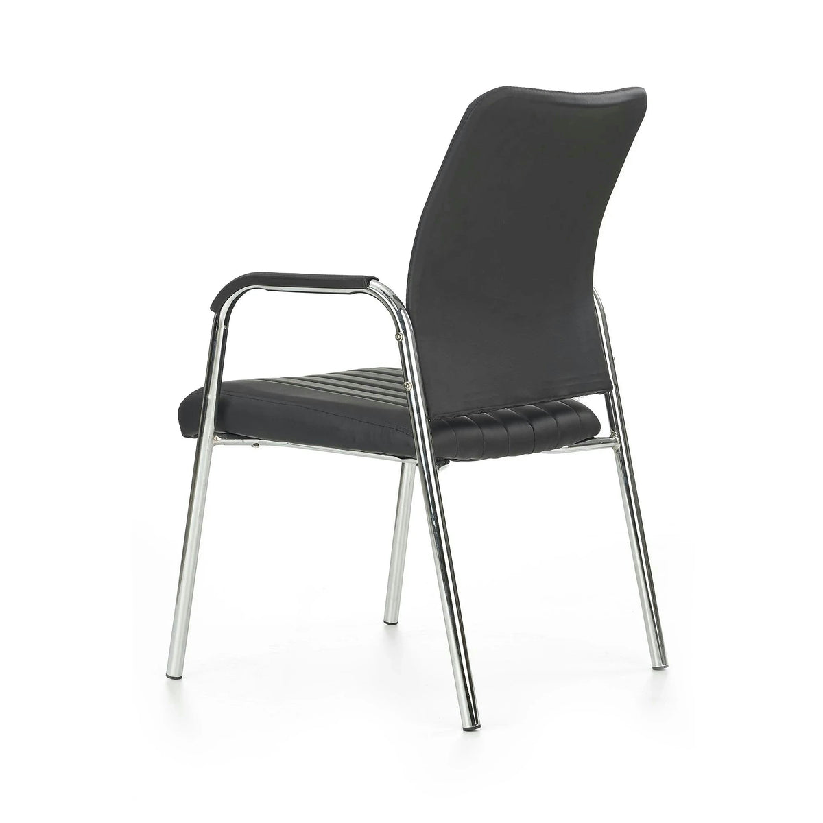 Scaun conferinta VIGOR, negru, piele ecologica/metal, 53x58x92 cm