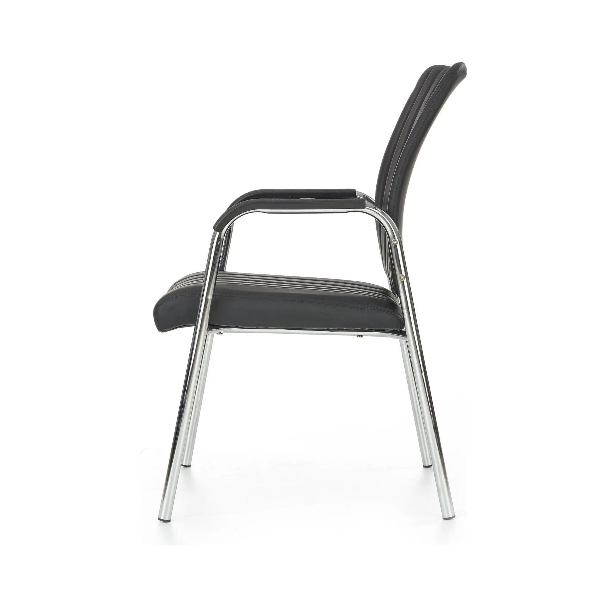 Scaun conferinta VIGOR, negru, piele ecologica/metal, 53x58x92 cm