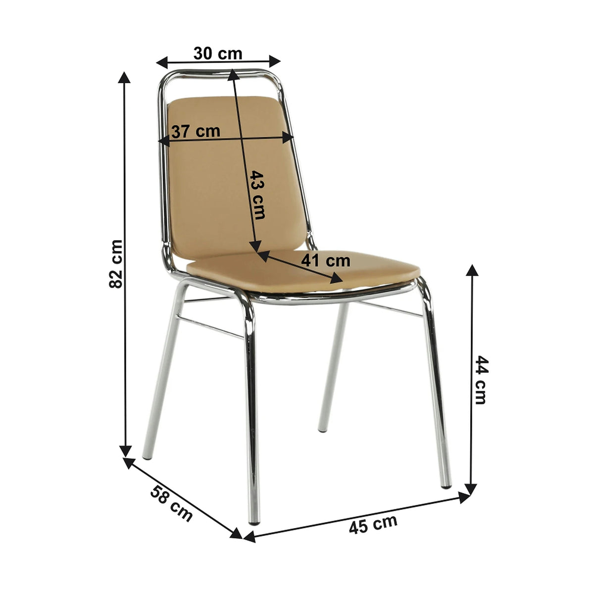 Scaun conferinta ZEKI, maro/crom, piele ecologica/metal, 45x58x82 cm