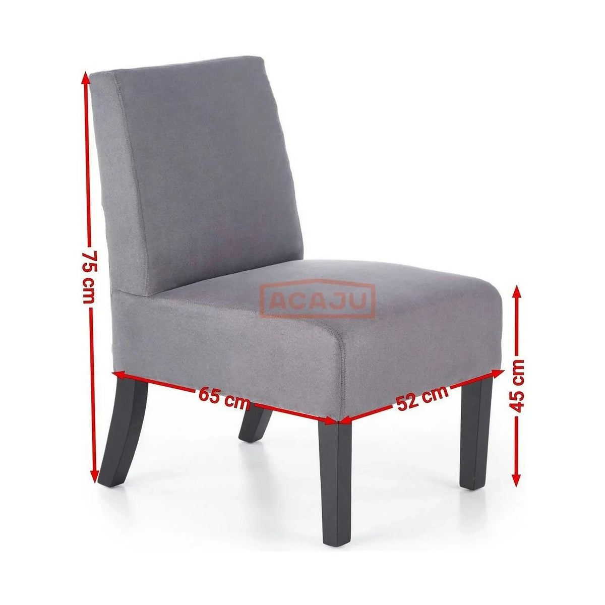 Scaun copii Fido, gri/negru, stofa/lemn de cauciuc, 52X65X75 CM