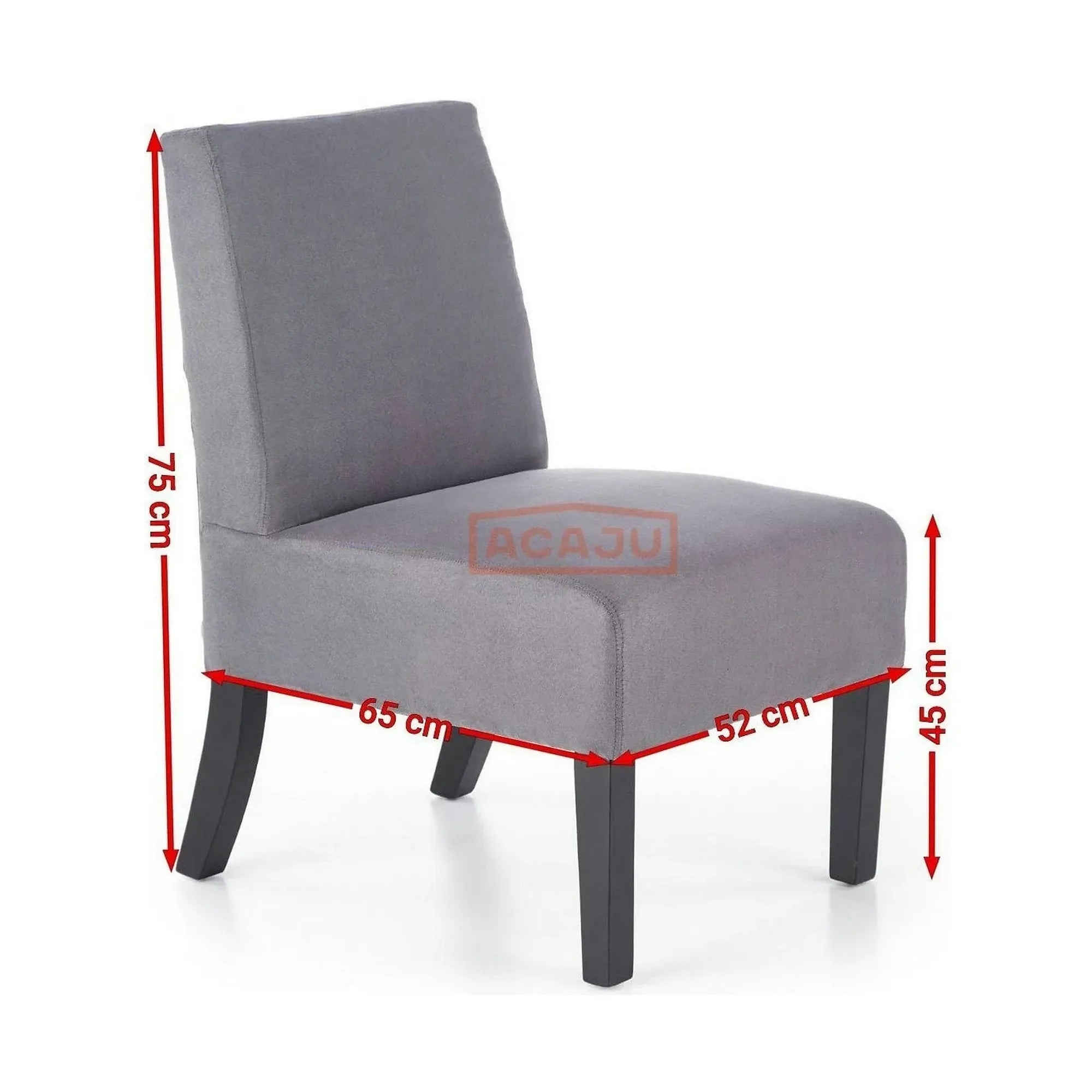 Scaun copii Fido, gri/negru, stofa/lemn de cauciuc, 52X65X75 CM