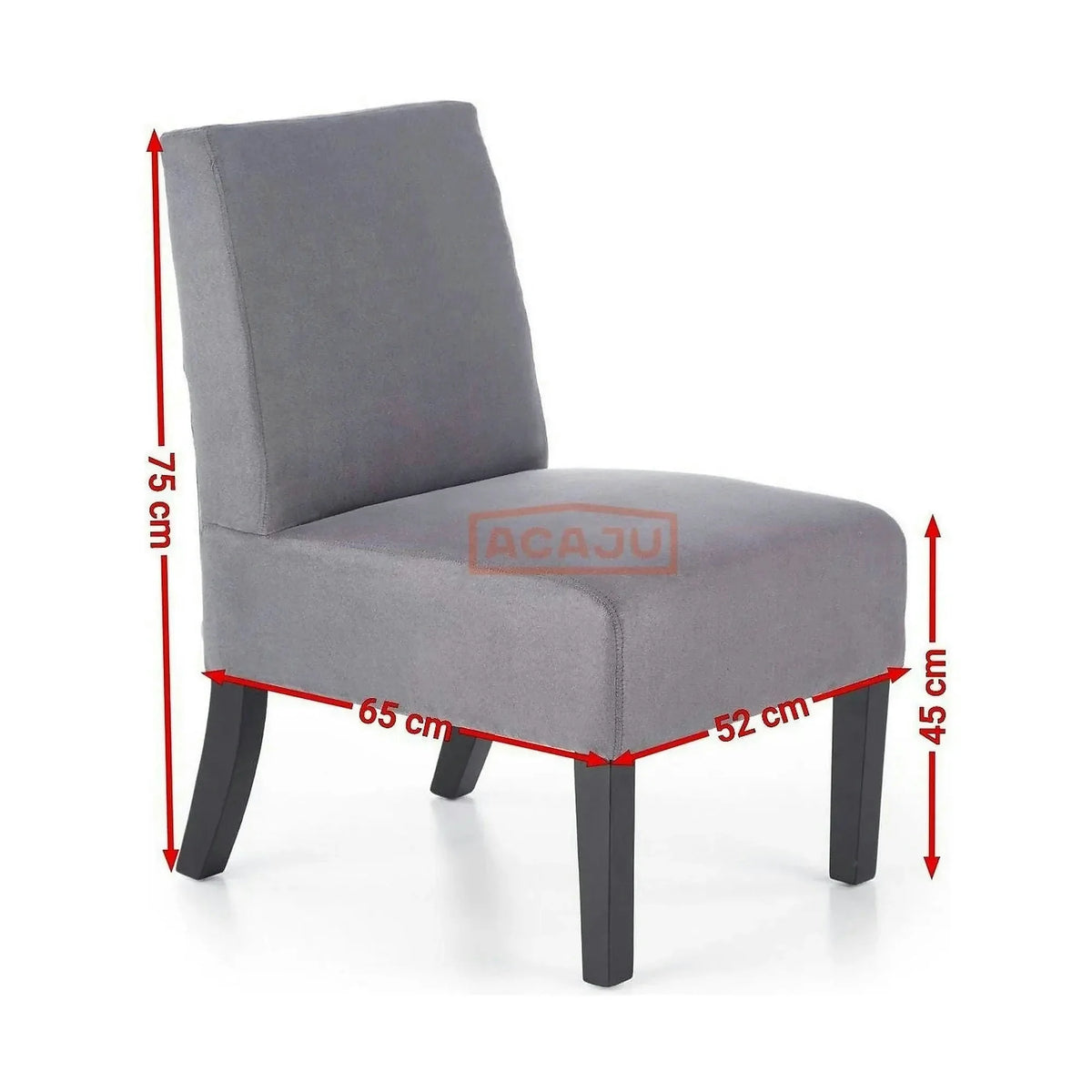 Scaun copii Fido, gri/negru, stofa/lemn de cauciuc, 52X65X75 CM