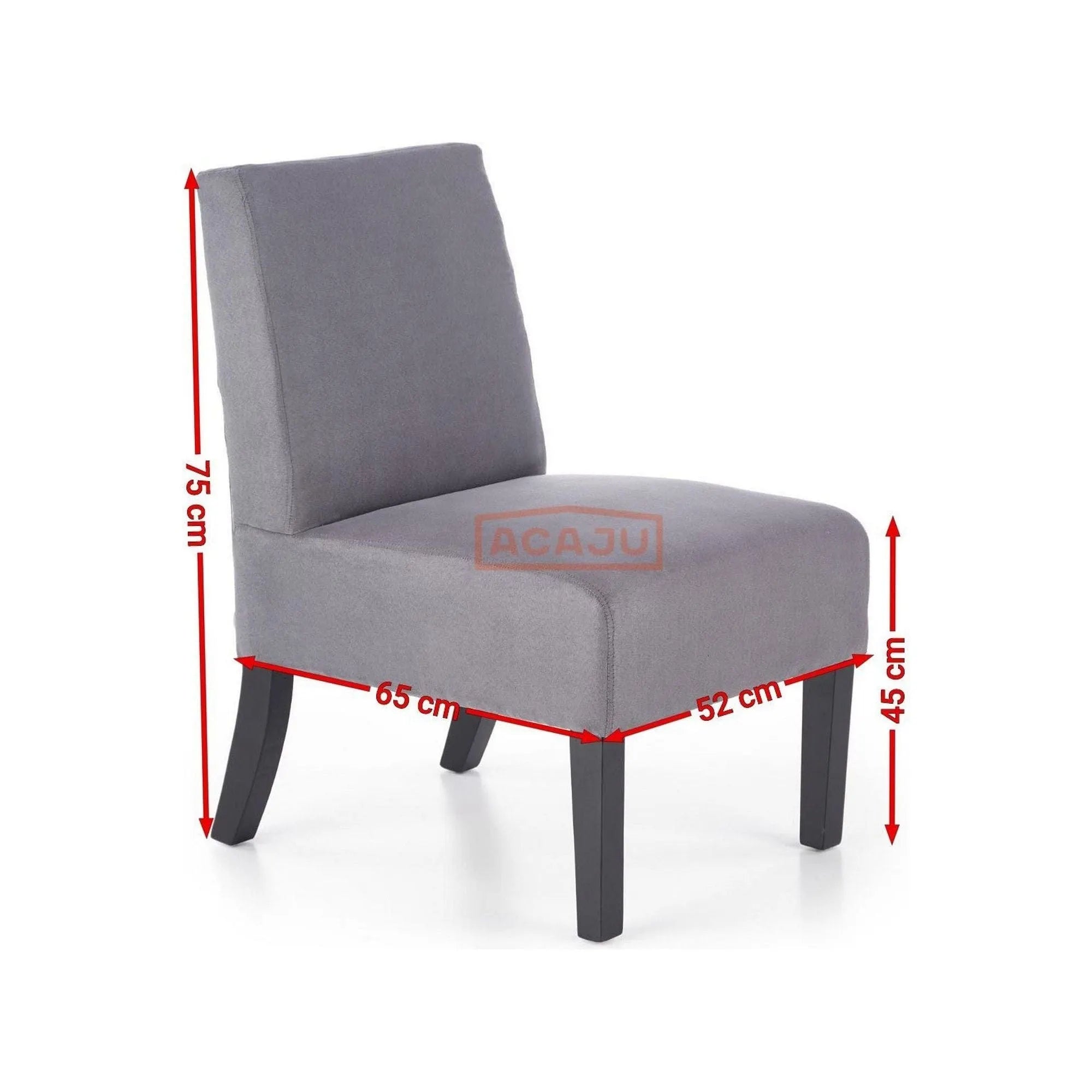 Scaun copii Fido, gri/negru, stofa/lemn de cauciuc, 52X65X75 CM