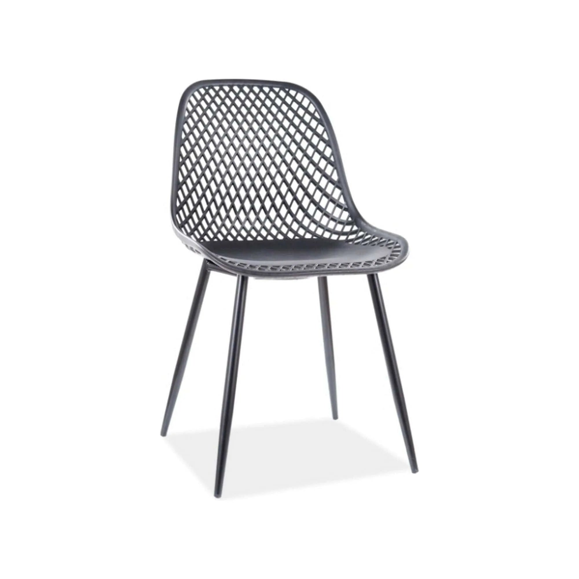 Scaun Corral A, negru, polipropilena/metal, 46x44x75 cm