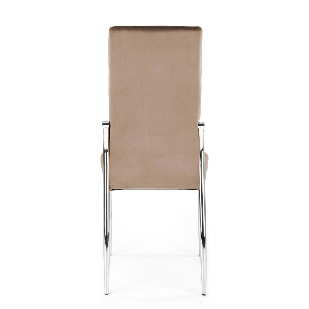 Scaun cromat bucatarie K416, bej, stofa catifelata, 43x54x101 cm