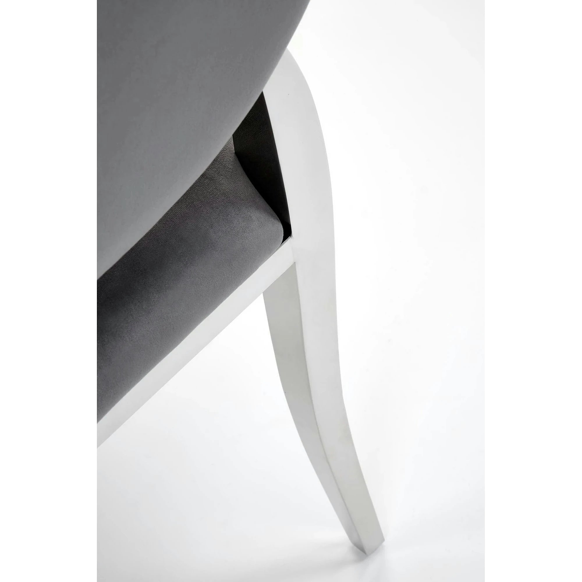 Scaun cromat K555, gri/argintiu, stofa catifelata/metal, 48x52x96 cm