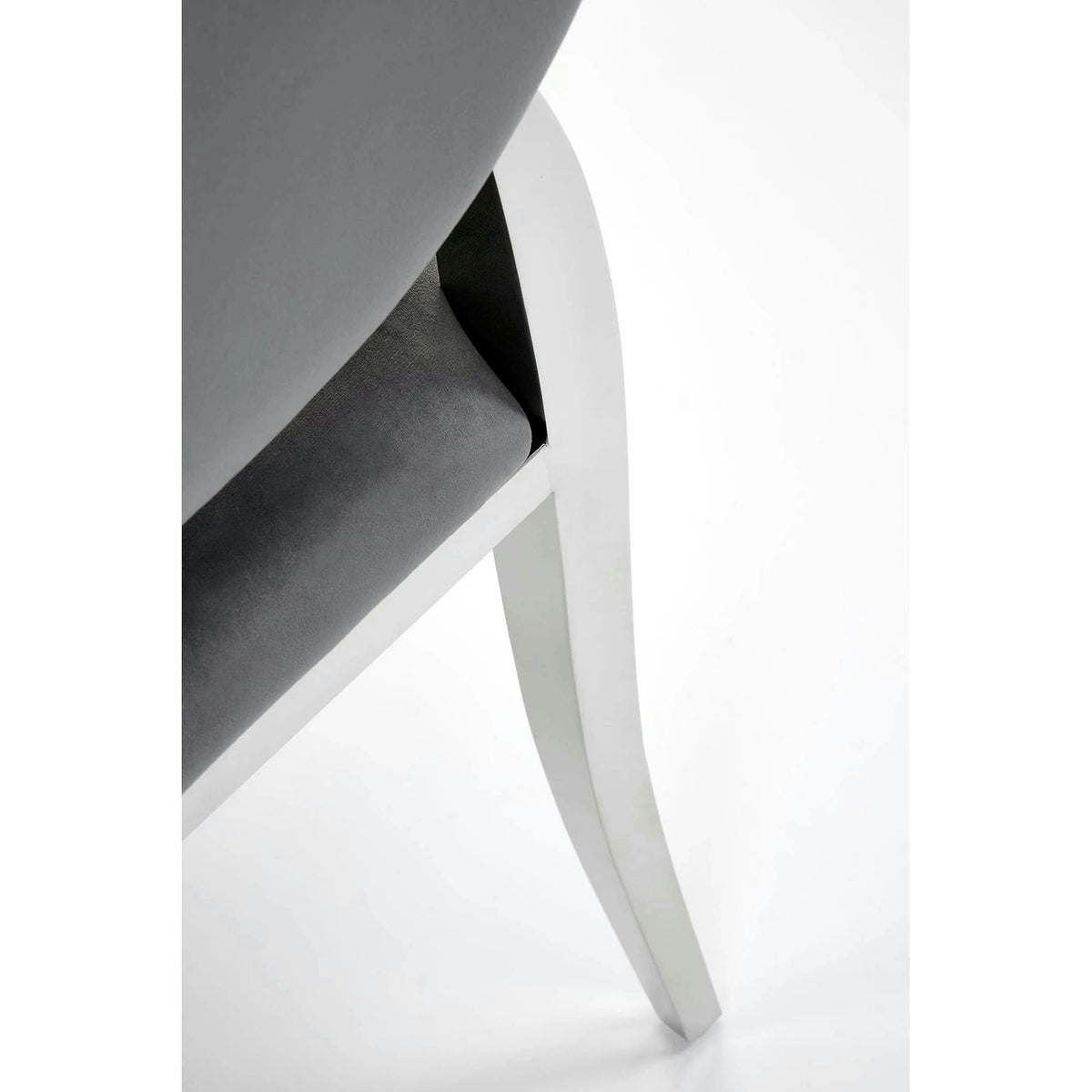 Scaun cromat K555, gri/argintiu, stofa catifelata/metal, 48x52x96 cm