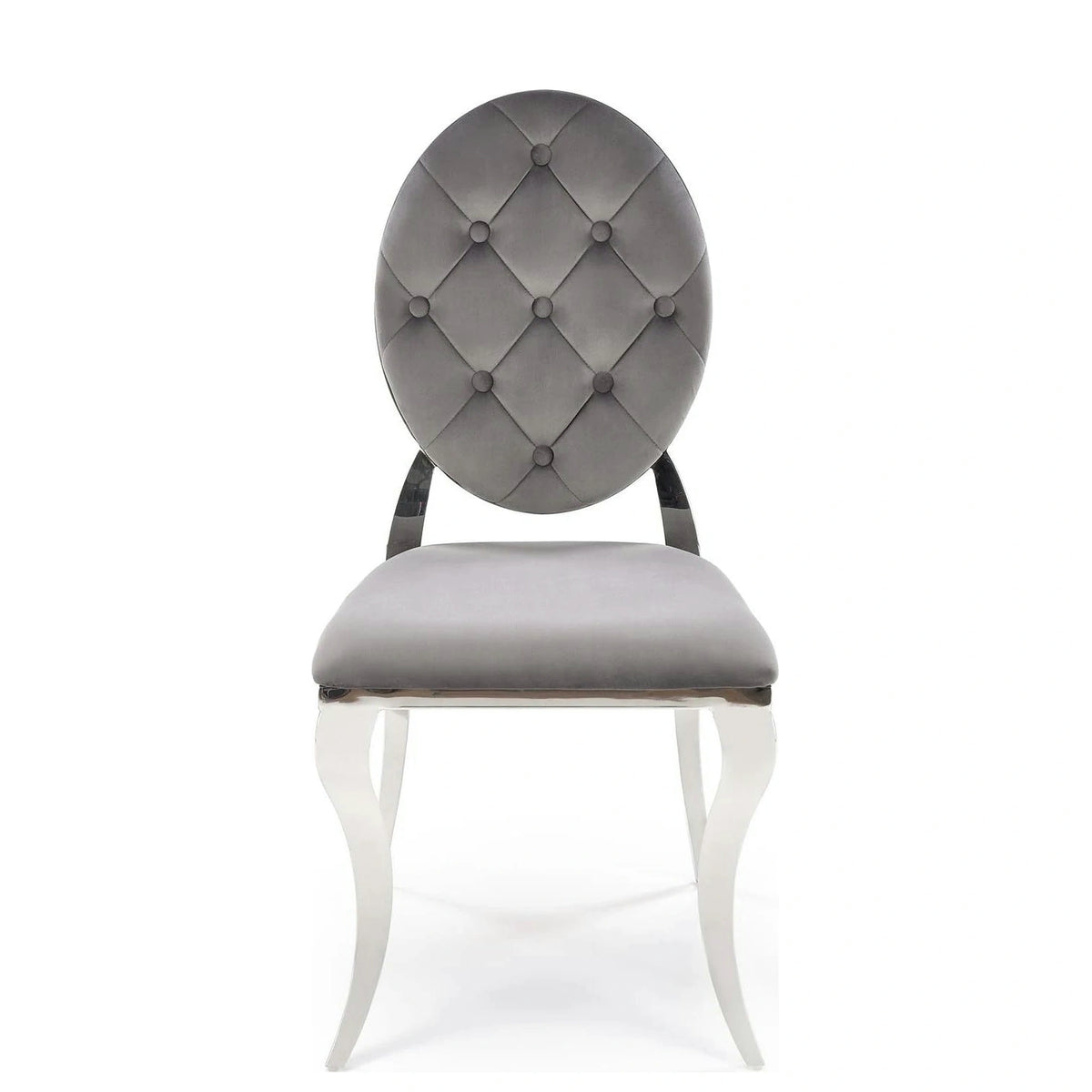 Scaun cromat K555, gri/argintiu, stofa catifelata/metal, 48x52x96 cm