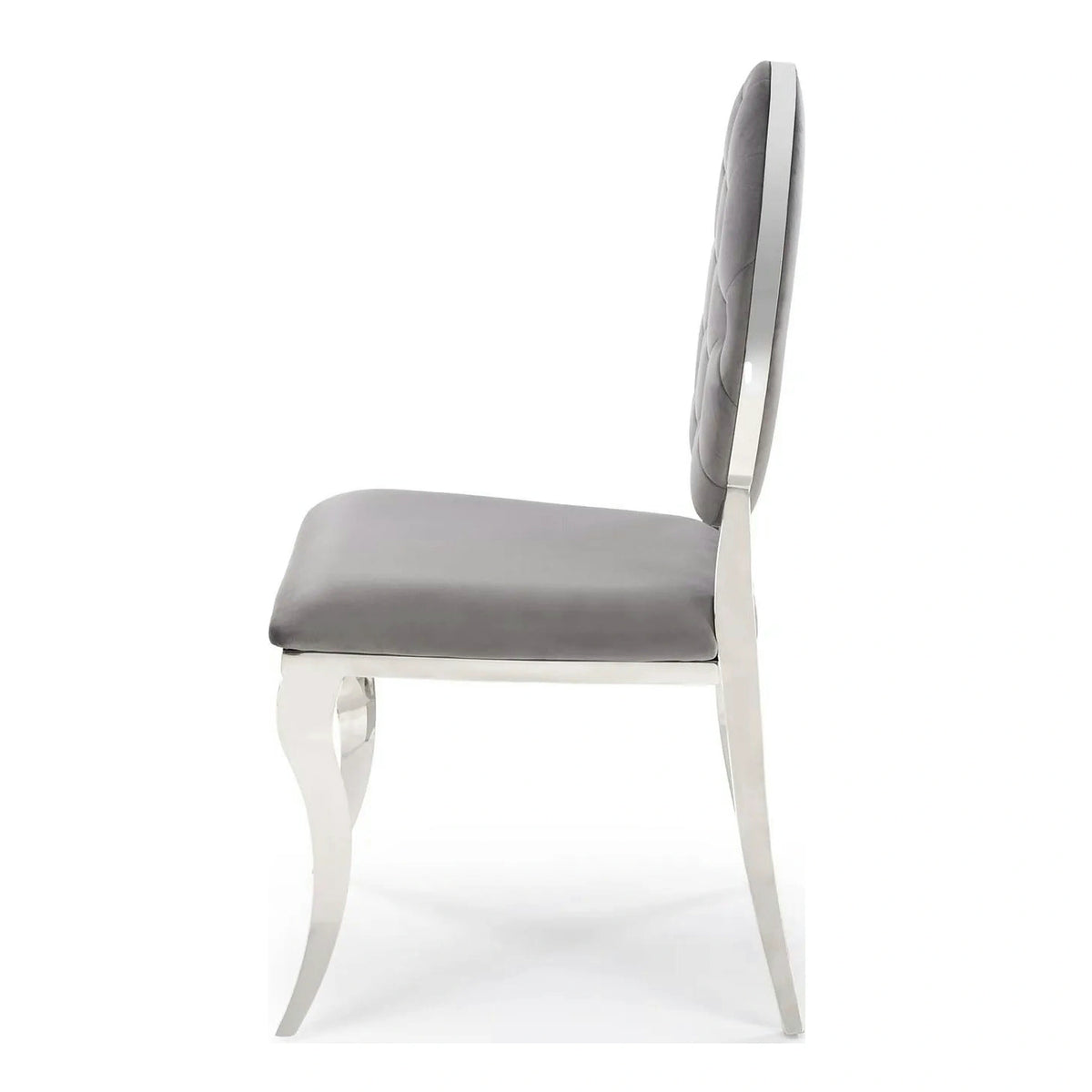 Scaun cromat K555, gri/argintiu, stofa catifelata/metal, 48x52x96 cm