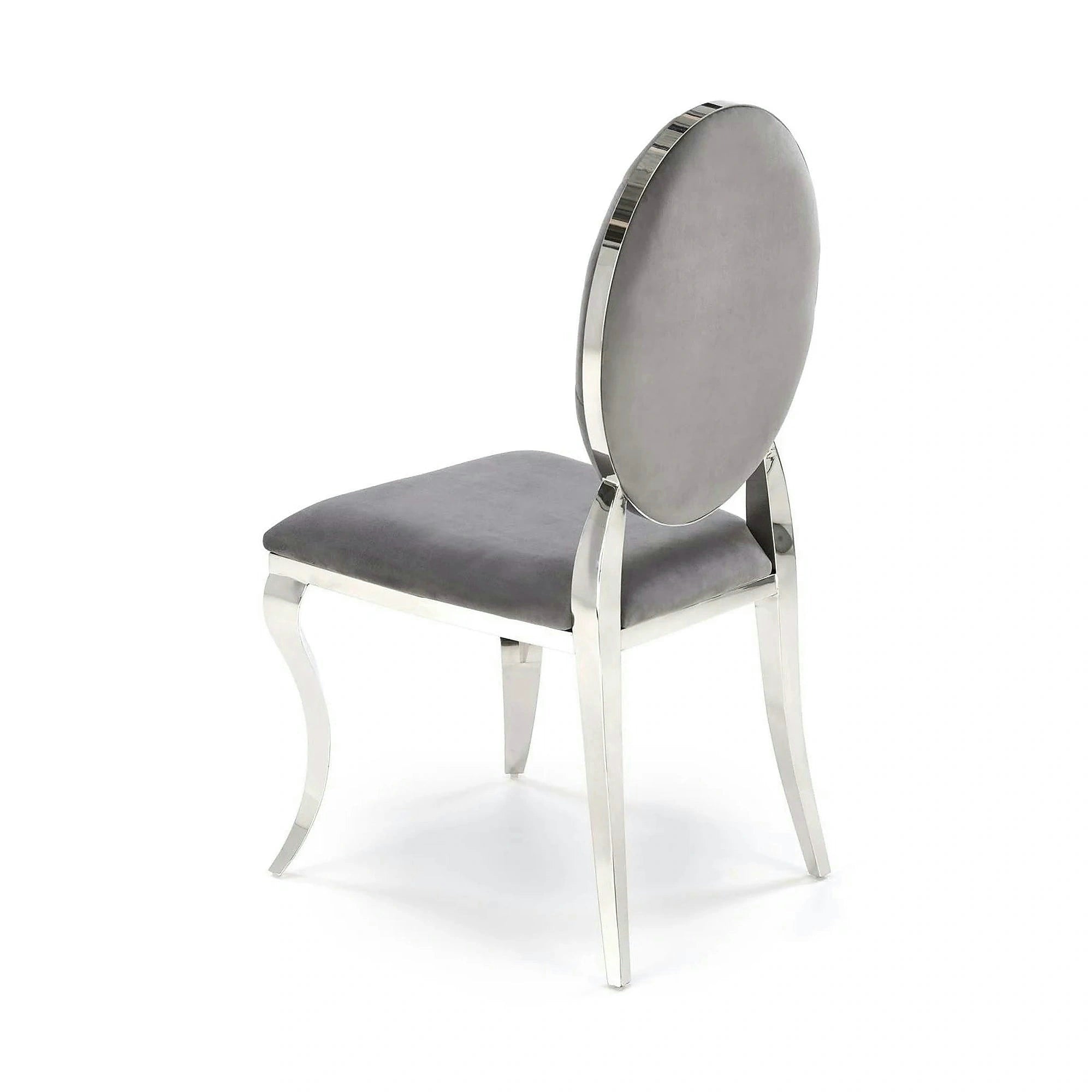 Scaun cromat K555, gri/argintiu, stofa catifelata/metal, 48x52x96 cm
