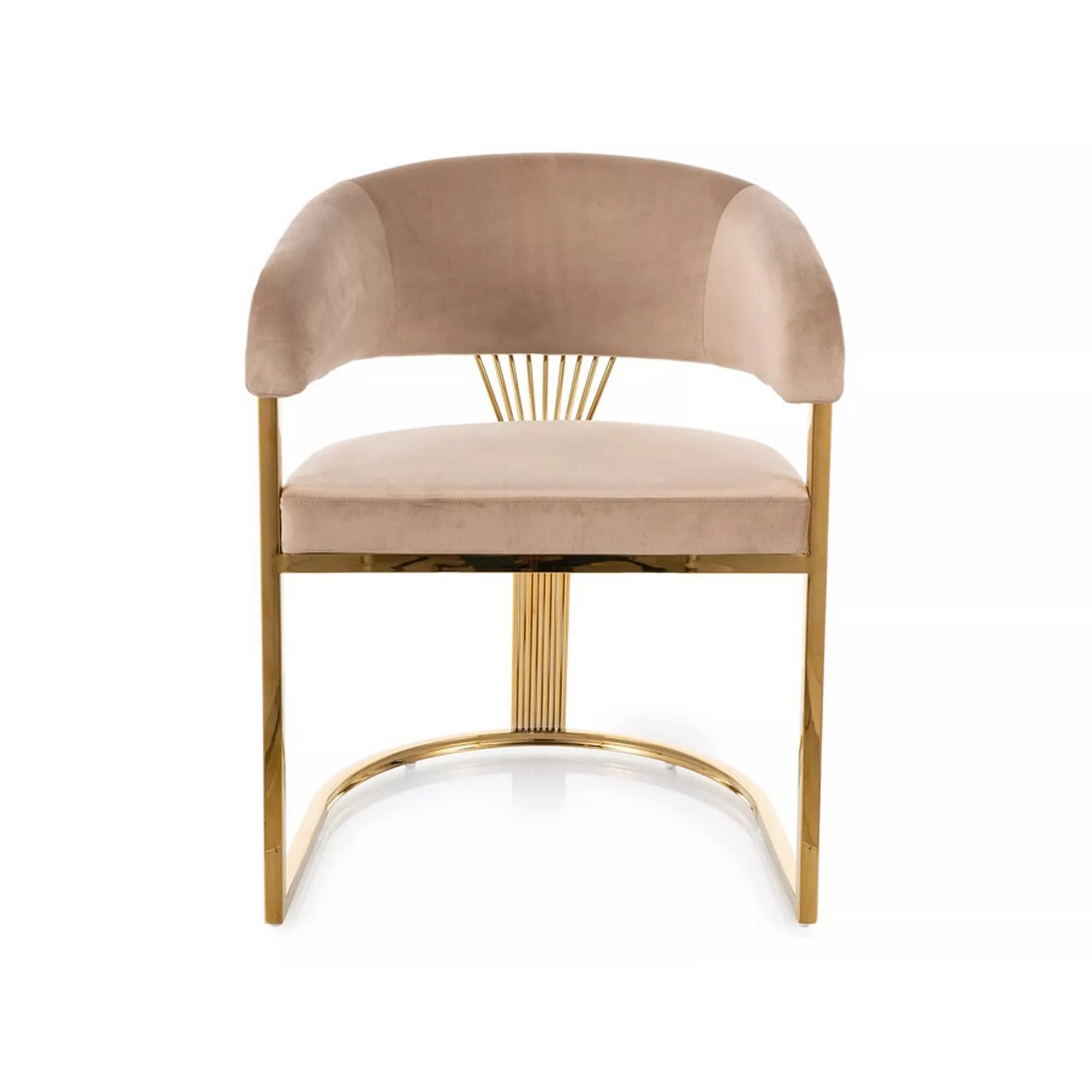 Scaun CROWN, bej inchis - Bluvel 28, stofa catifelata/metal, 57x64x77 cm