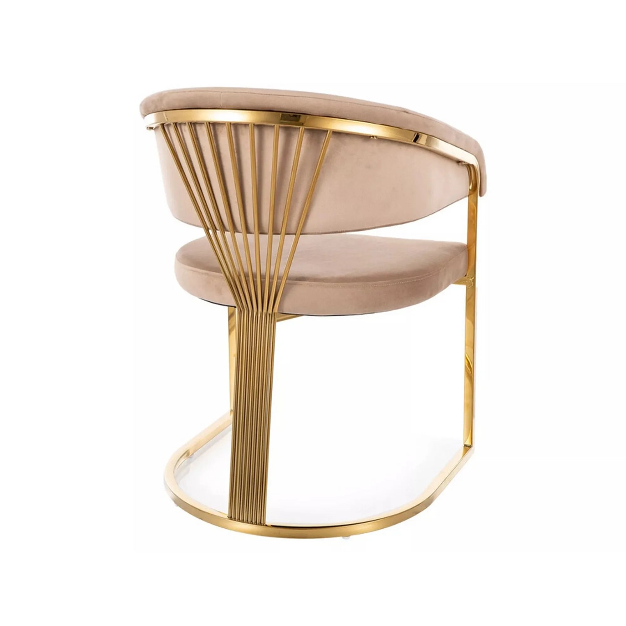 Scaun CROWN, bej inchis - Bluvel 28, stofa catifelata/metal, 57x64x77 cm