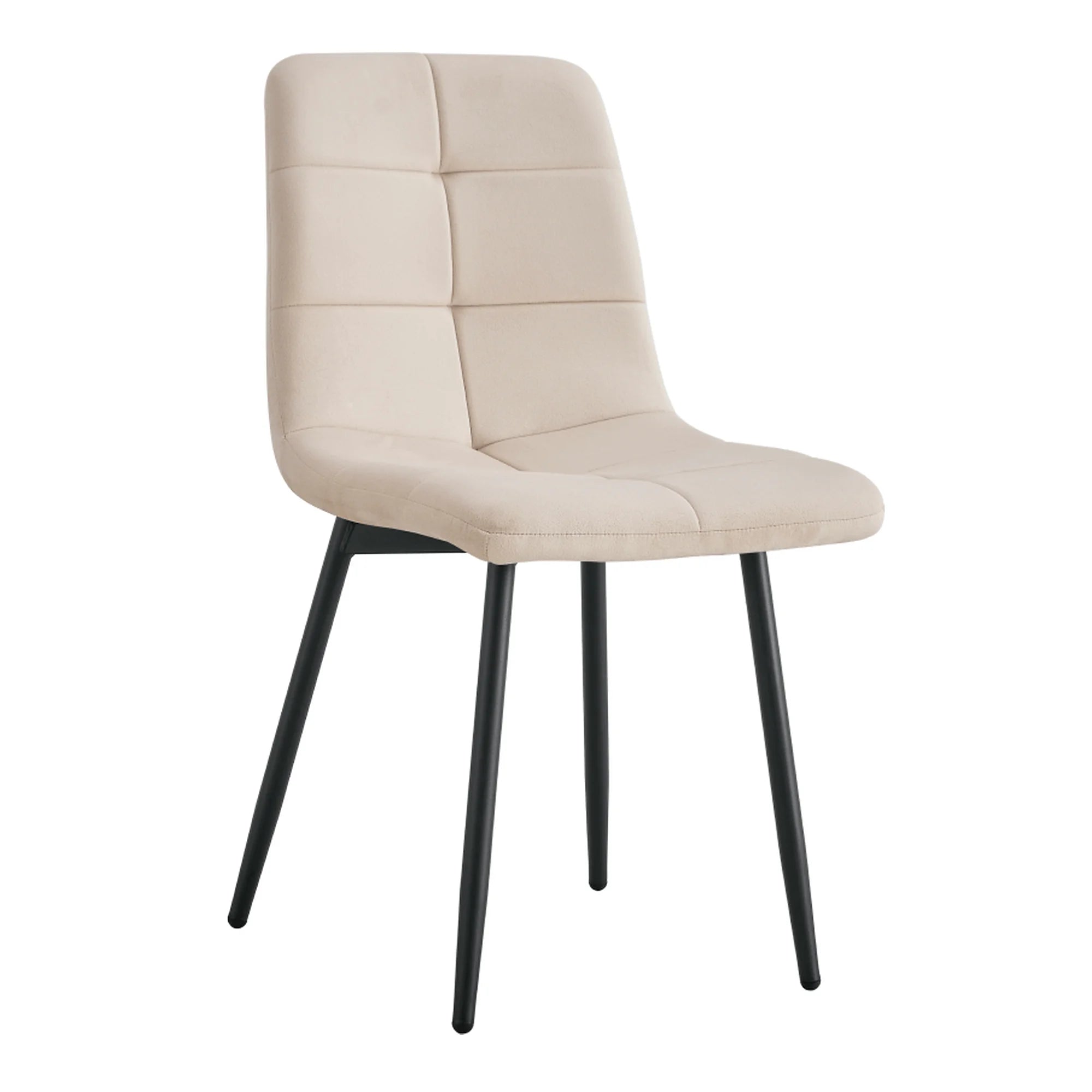 Scaun DAMIA TIP 1, bej/negru, stofa catifelata/metal, 45x58x89 cm