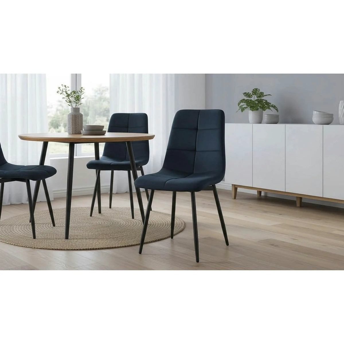 Scaun DAMIA TIP 1, negru, stofa catifelata/metal, 45x58x89 cm