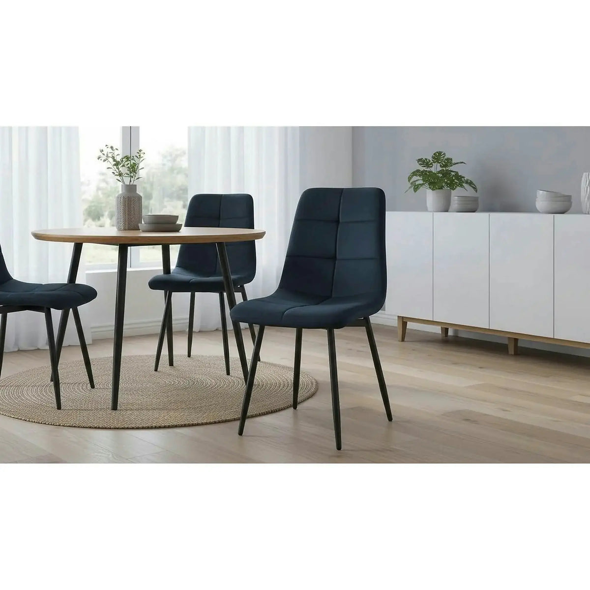 Scaun DAMIA TIP 1, negru, stofa catifelata/metal, 45x58x89 cm