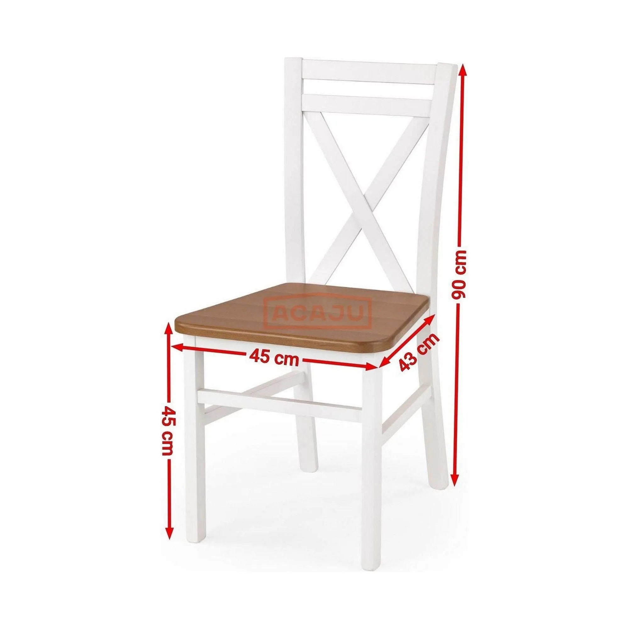 Scaun DARIUSZ 2, alb, lemn de fag, 45x43x90 cm