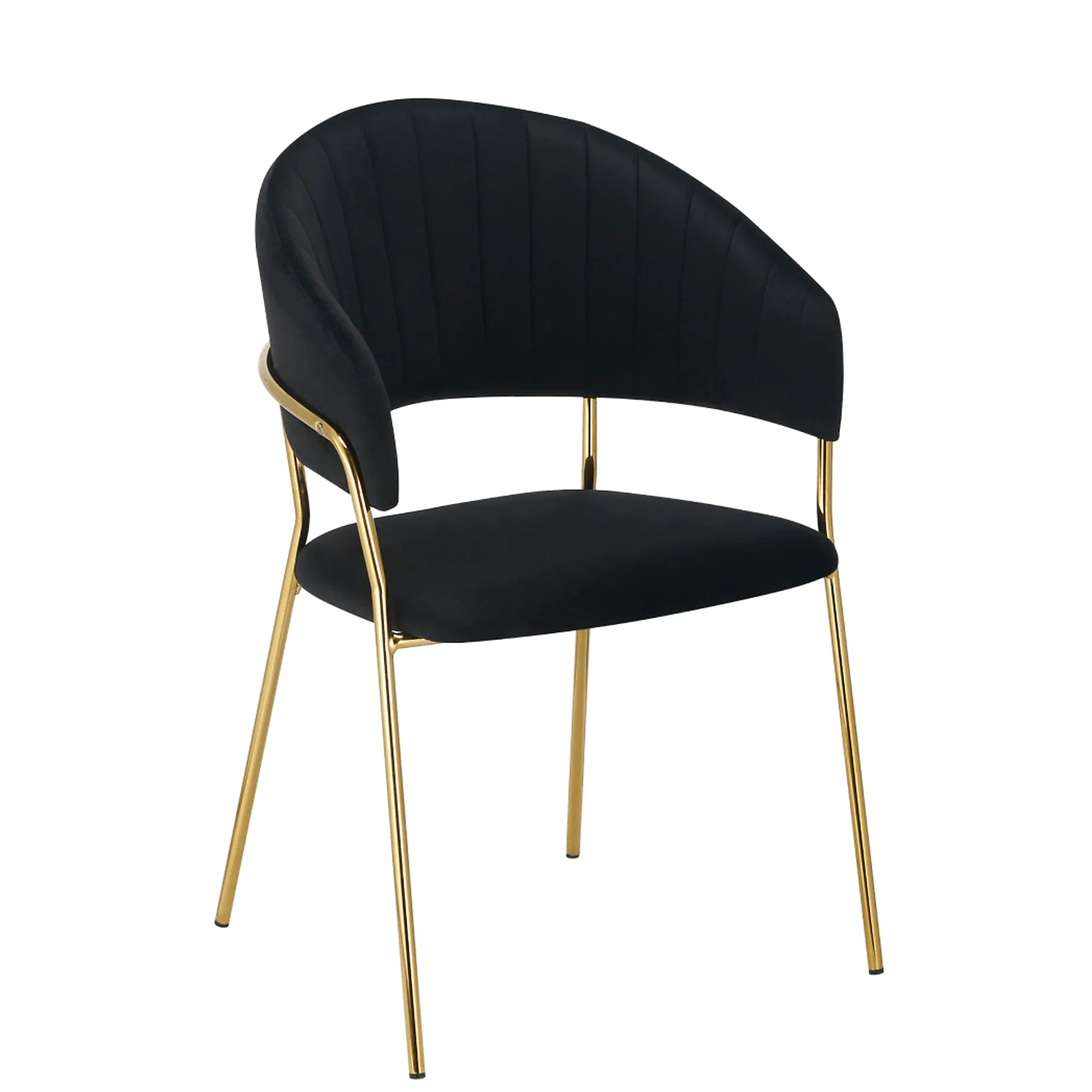 Scaun DASMIN TIP 1, negru/auriu, stofa catifelata/metal, 57x53x84 cm