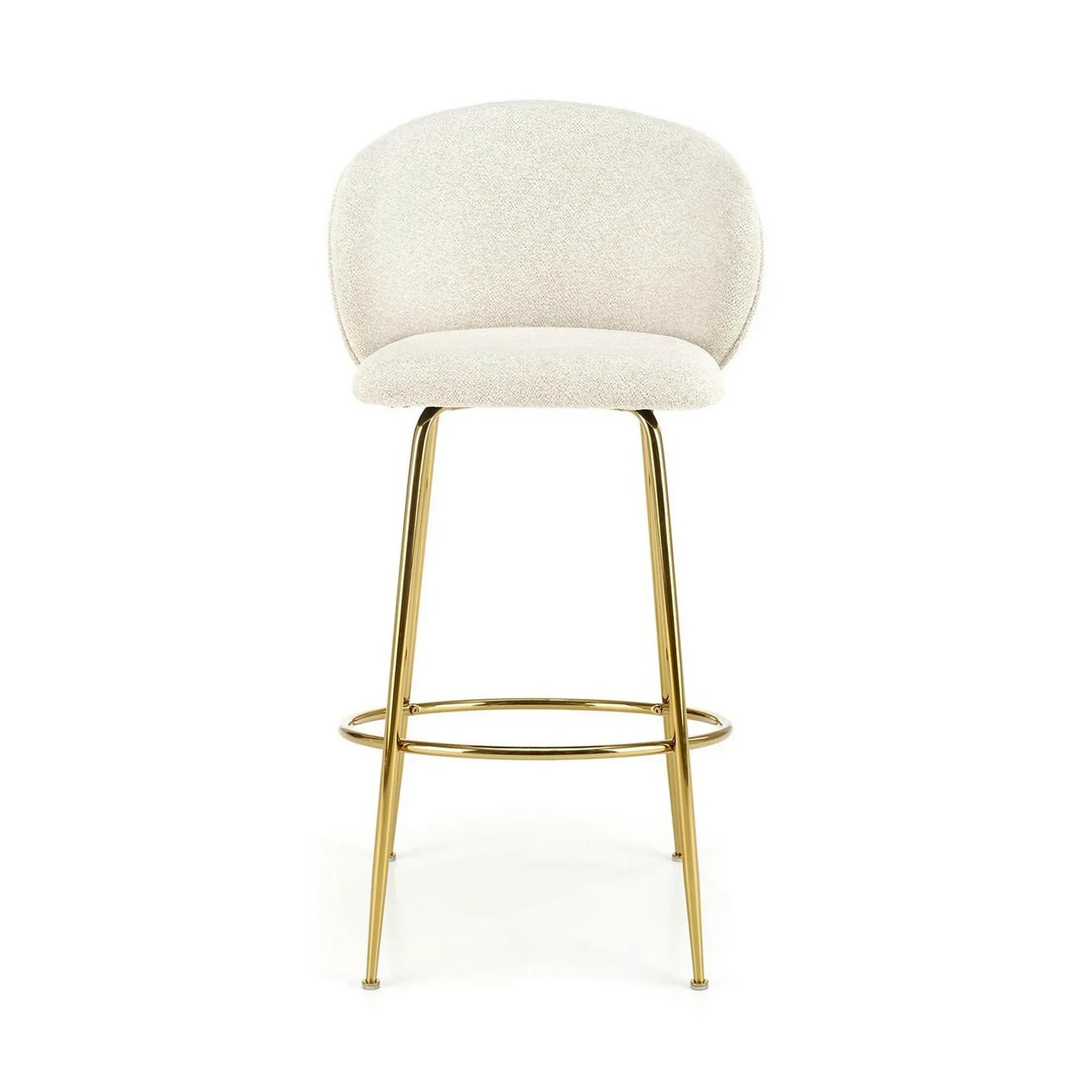 Scaun de bar auriu H116, stofa bucle/otel, 50x59x101 cm