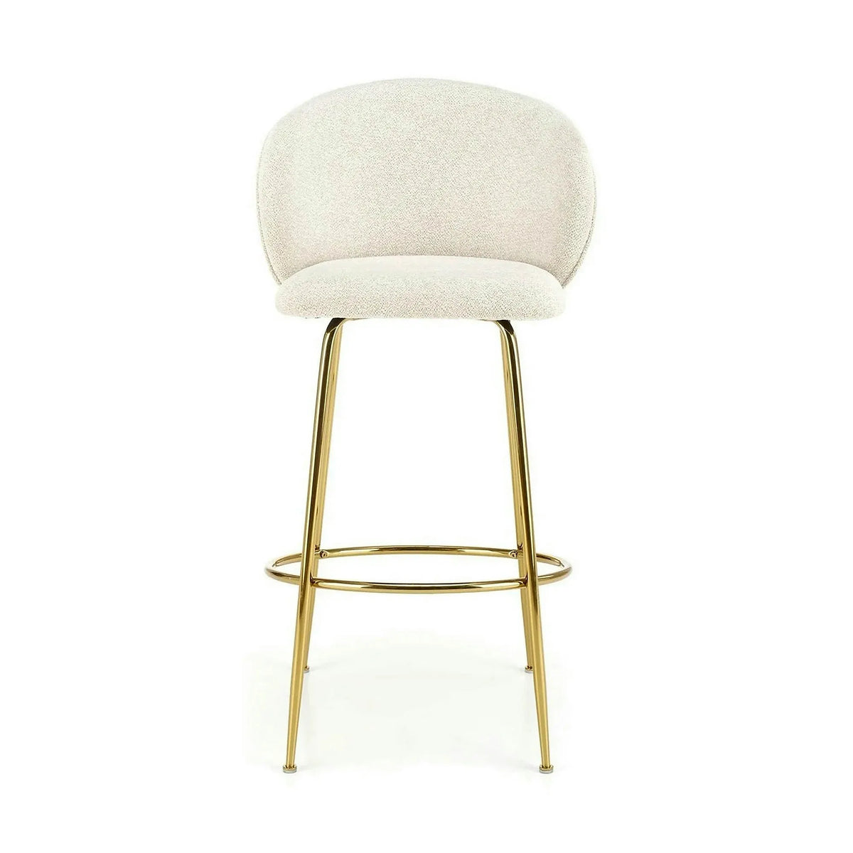 Scaun de bar auriu H116, stofa bucle/otel, 50x59x101 cm