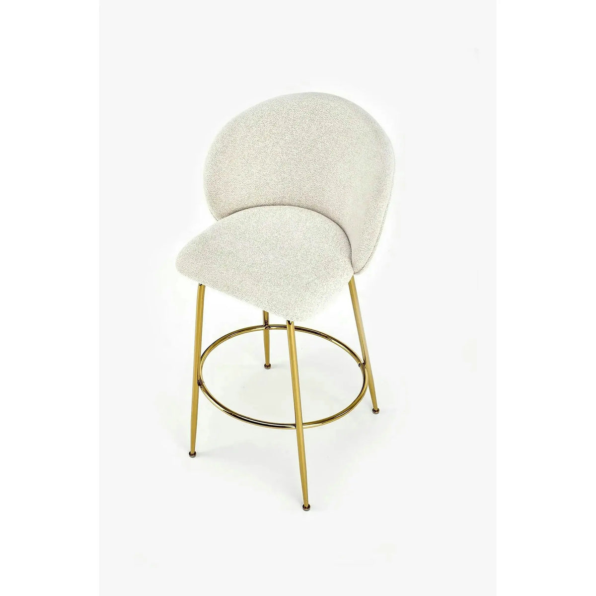 Scaun de bar auriu H116, stofa bucle/otel, 50x59x101 cm