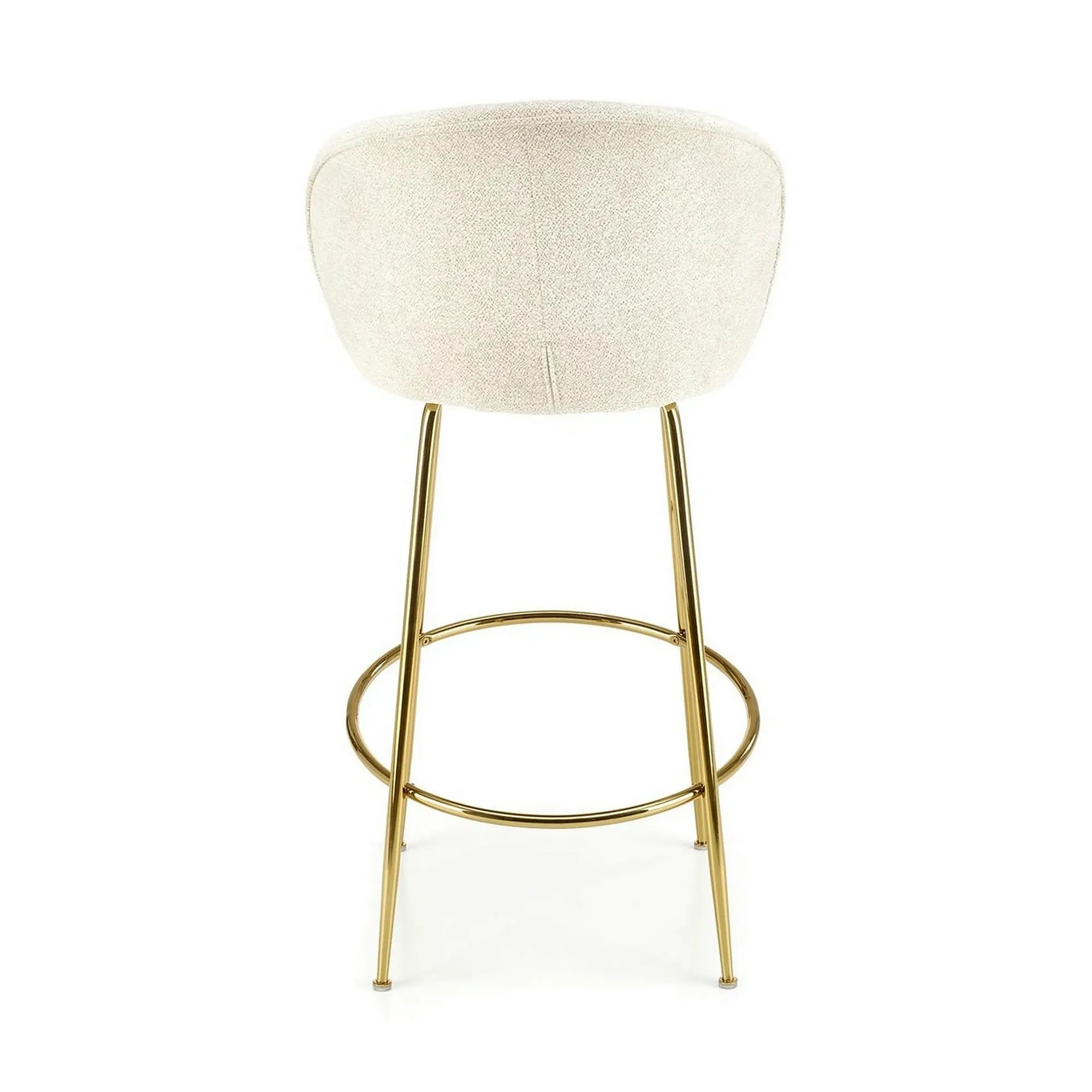 Scaun de bar auriu H116, stofa bucle/otel, 50x59x101 cm