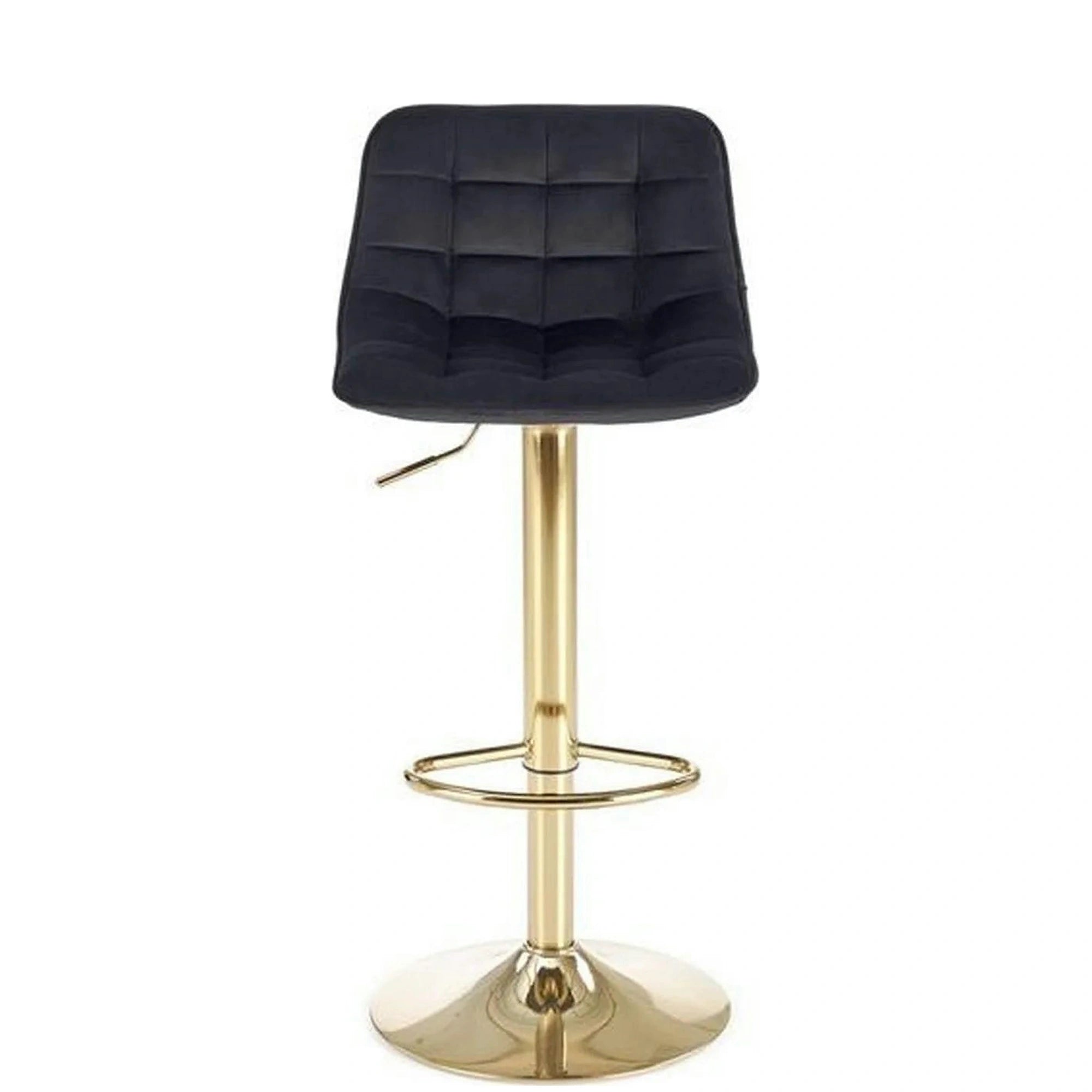 Scaun de bar auriu H120, stofa catifelata/otel, 43x44x84/106 cm
