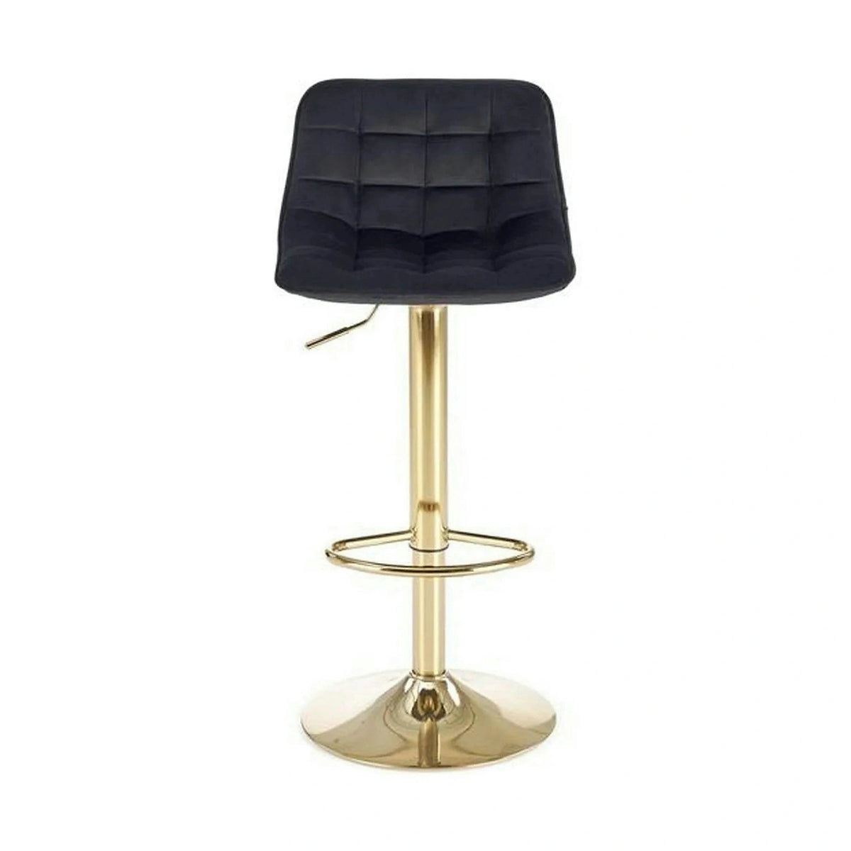 Scaun de bar auriu H120, stofa catifelata/otel, 43x44x84/106 cm