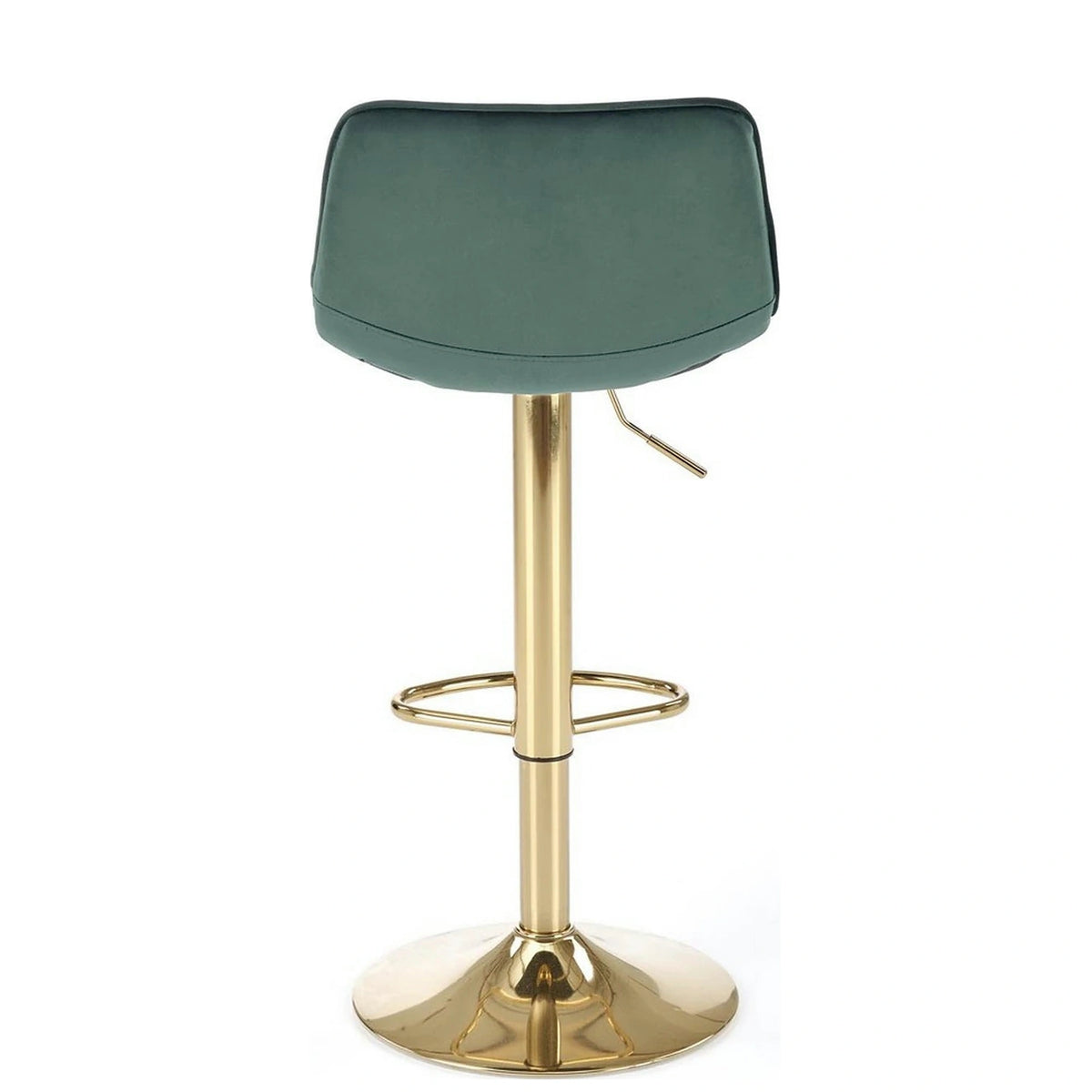 Scaun de bar auriu/verde H120, stofa catifelata/otel, 43x44x84/106 cm