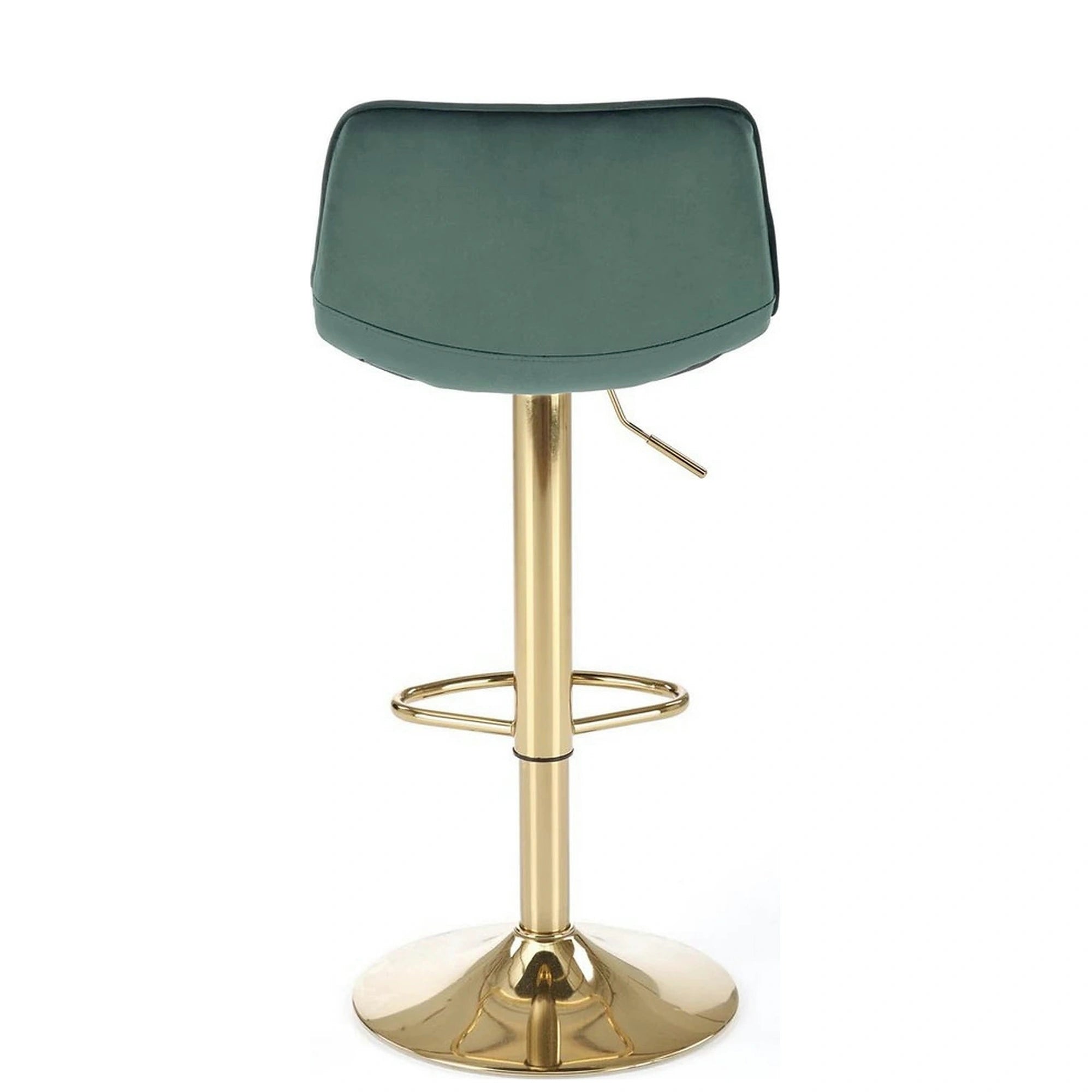 Scaun de bar auriu/verde H120, stofa catifelata/otel, 43x44x84/106 cm
