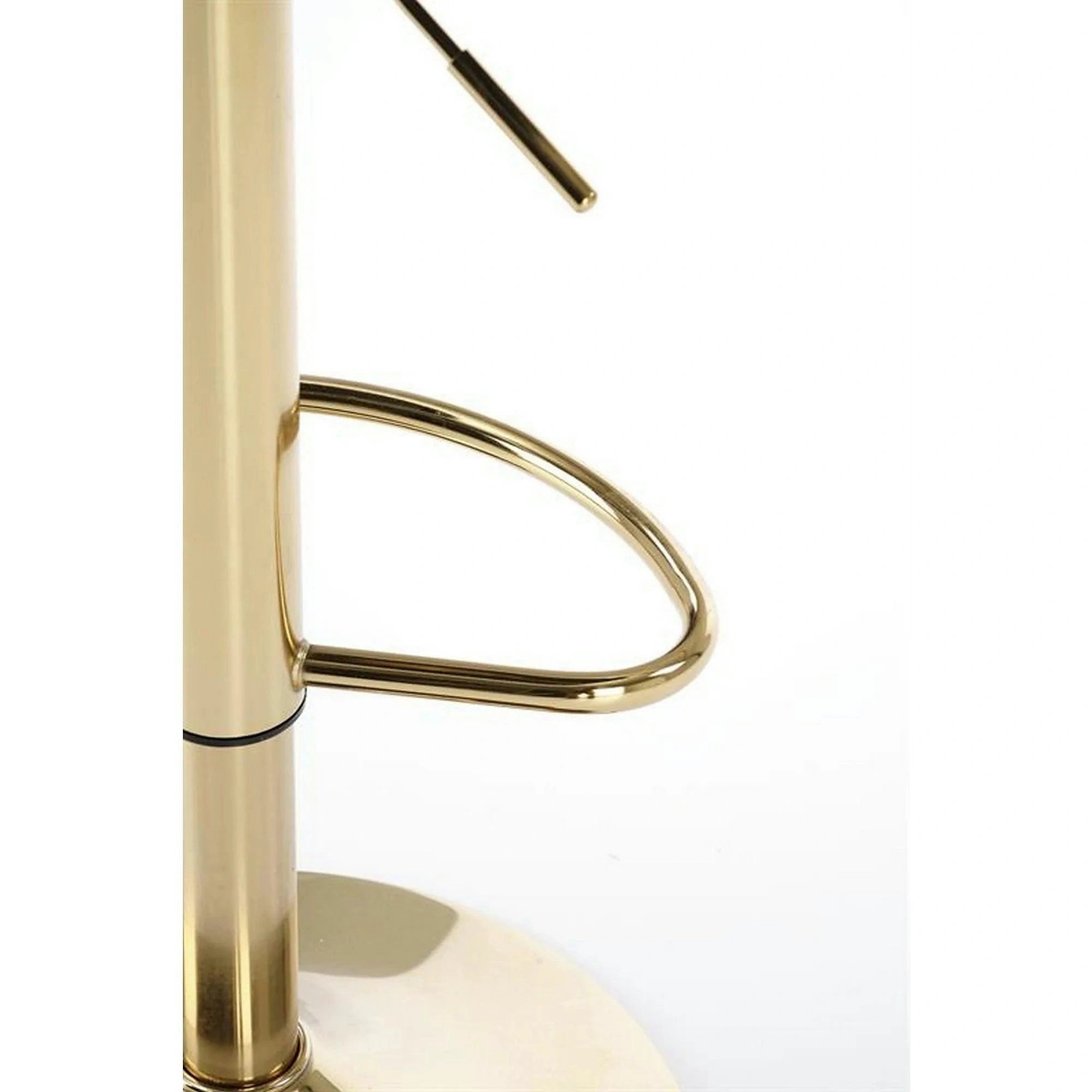 Scaun de bar auriu/verde H120, stofa catifelata/otel, 43x44x84/106 cm