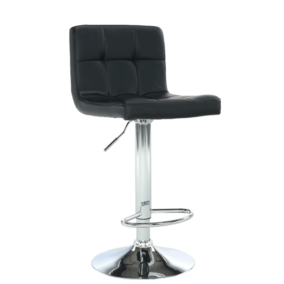 Scaun de bar KANDY NEW, negru/crom, piele ecologica/otel, 40x41x87/107 cm