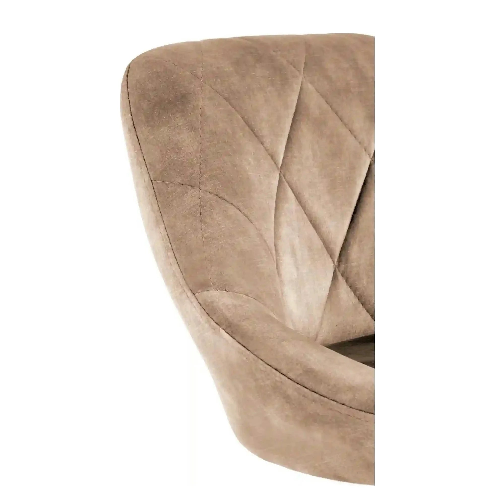 Scaun de bar rotativ H101, bej/negru, stofa catifelata/metal, 47x45x84/106 cm