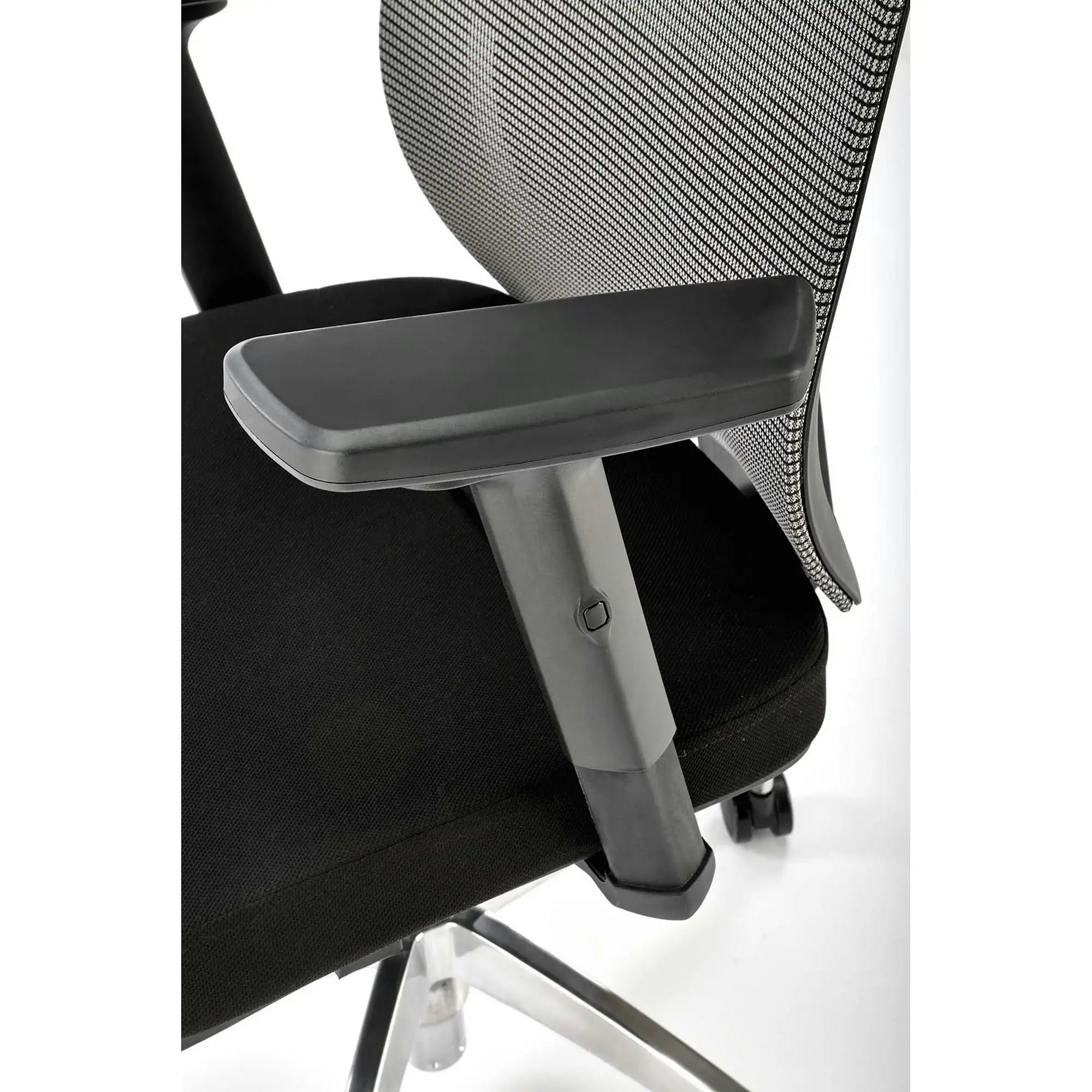 Scaun de birou ADMIRAL, negru/gri, stofa/plasa/aluminiu, 68x60x120/130 cm